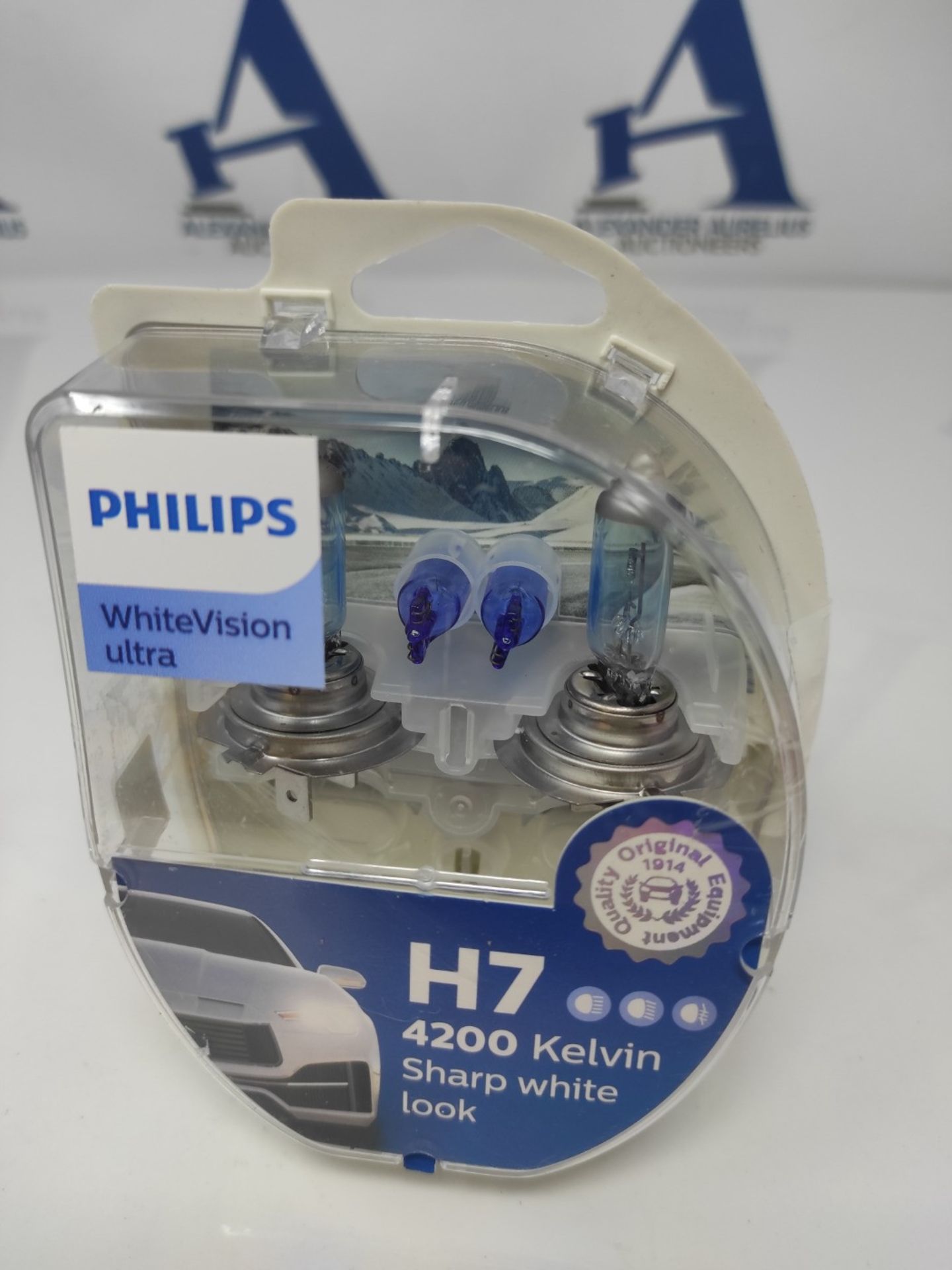 Philips 12972WVUSM WhiteVision ultra Xenon-effect H7 headlight, 4,200K, dual set, 2 pi - Image 2 of 2