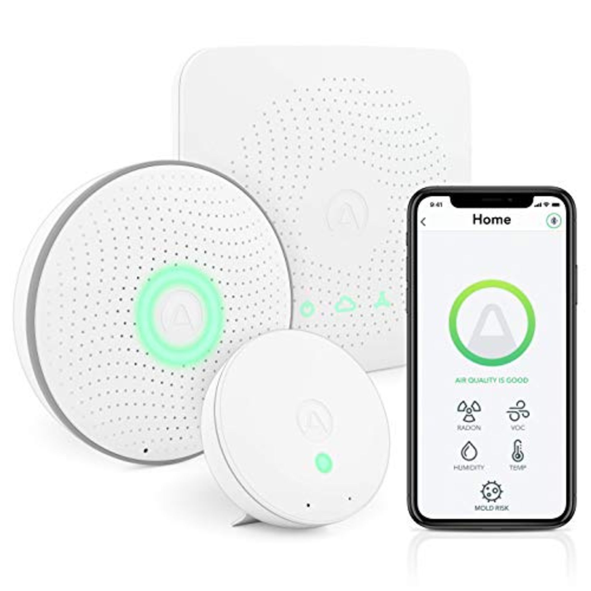 RRP £198.00 [INCOMPLETE] Airthings 420 House Kit - Radon and Indoor Air Quality Monitoring System,