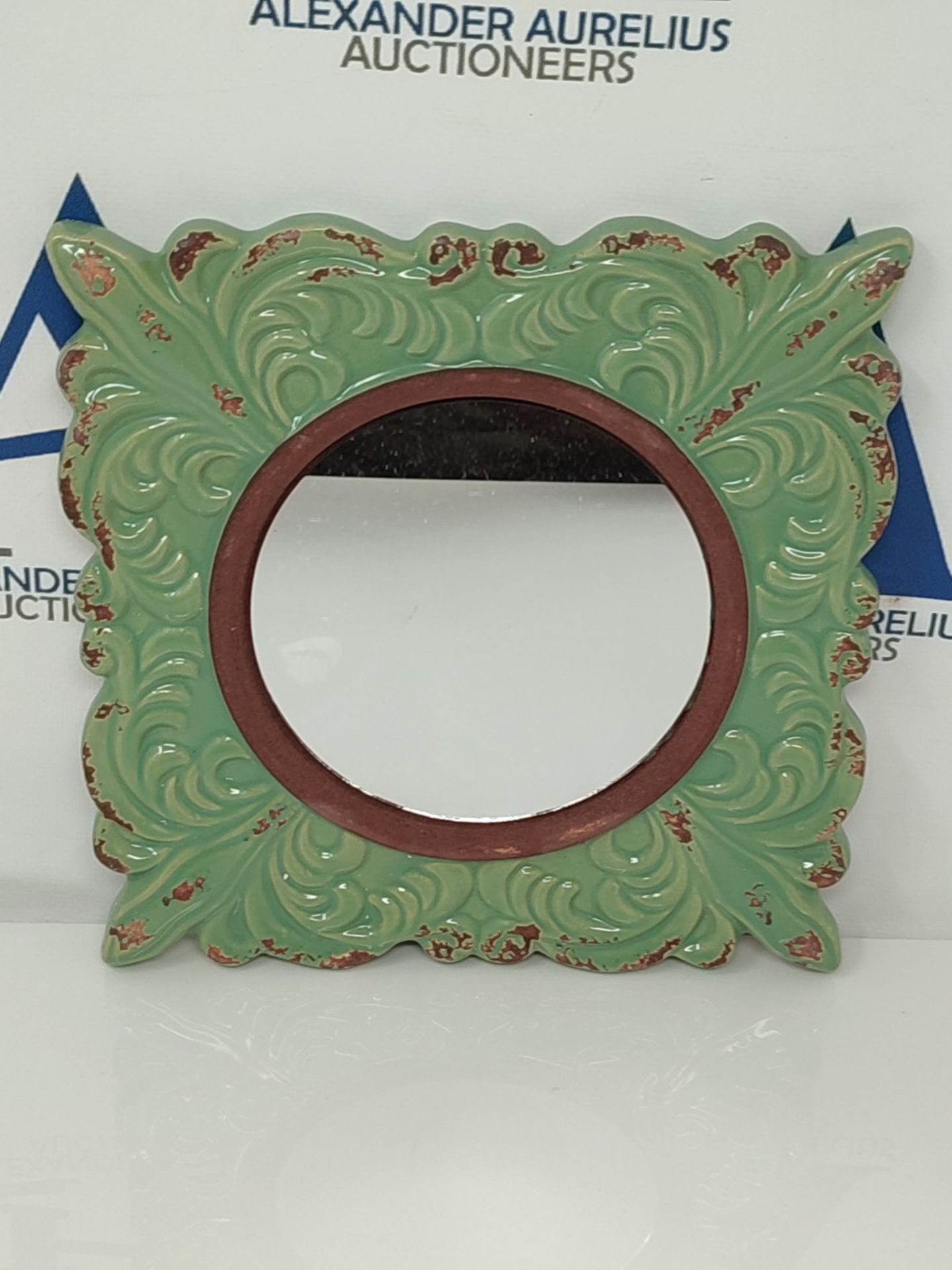 Stonebriar Decorative 11.3 x 11.3 Inch Antique Green Diamond Shape Ceramic Accent Wall - Image 2 of 2