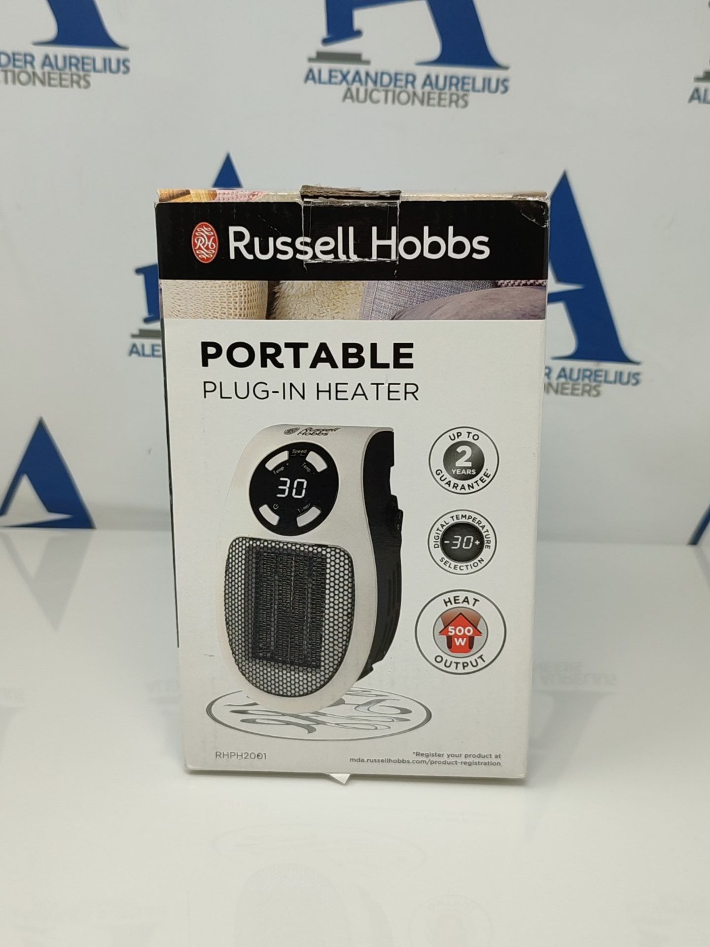 Russell Hobbs RHPH2001 500W Ceramic Plug Heater, Adjustable thermostat, 12 Hour Timer - Image 2 of 3