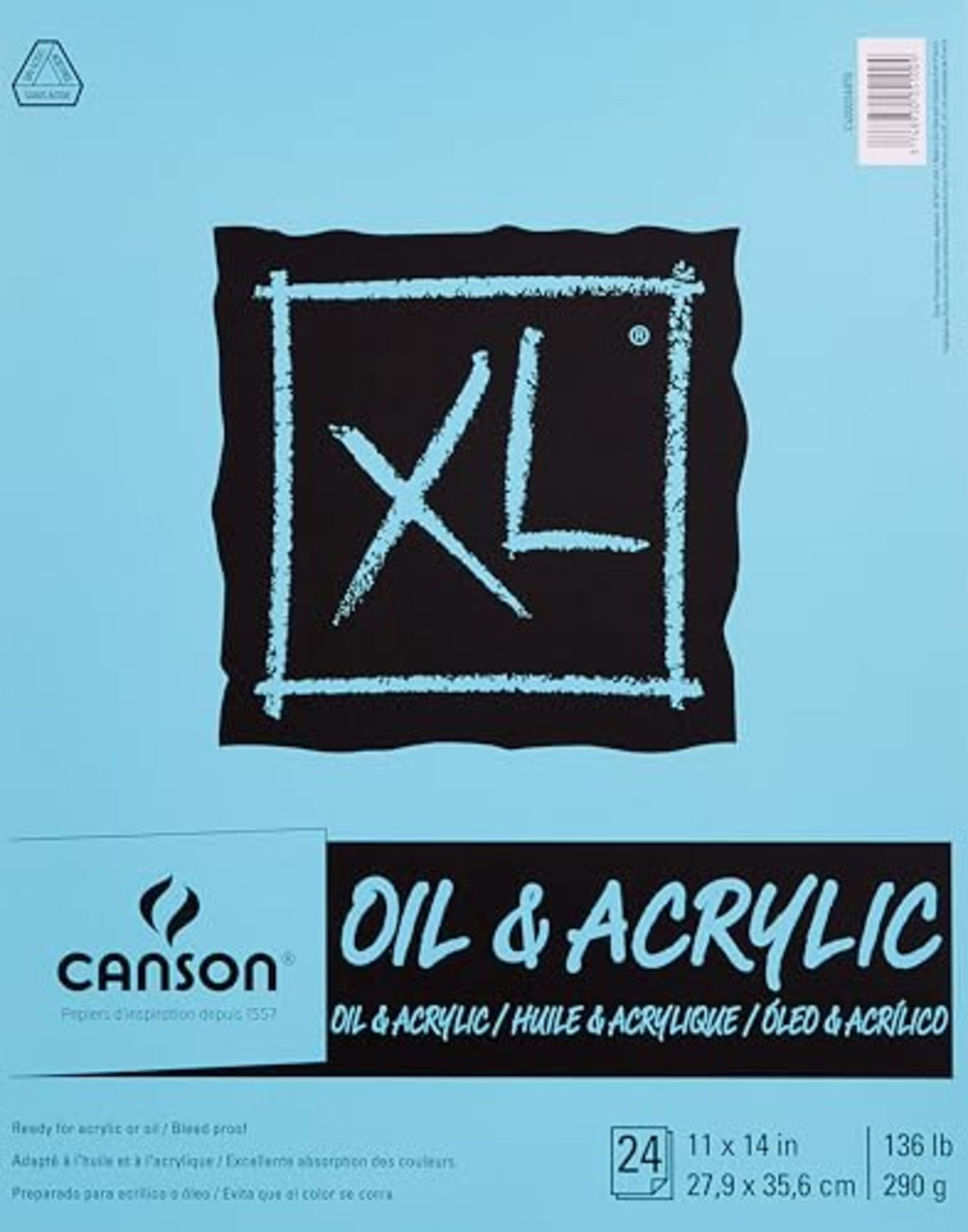 Canson XL Series Oil and Acrylic Paper Pad, Bleed Proof Canvas Like Texture, Fold Over