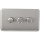 Schneider Electric Lisse Screwless Deco - 3 Gang Universal 2 Way Dimmer Light Switch,