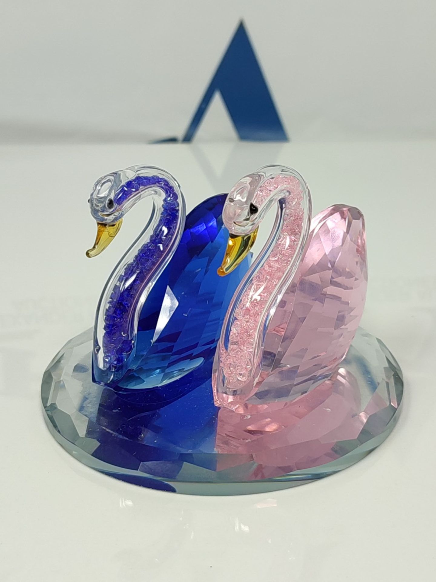 London Boutique Crystal Swan Wedding Pink Blue Figurine Ornaments for Living Room