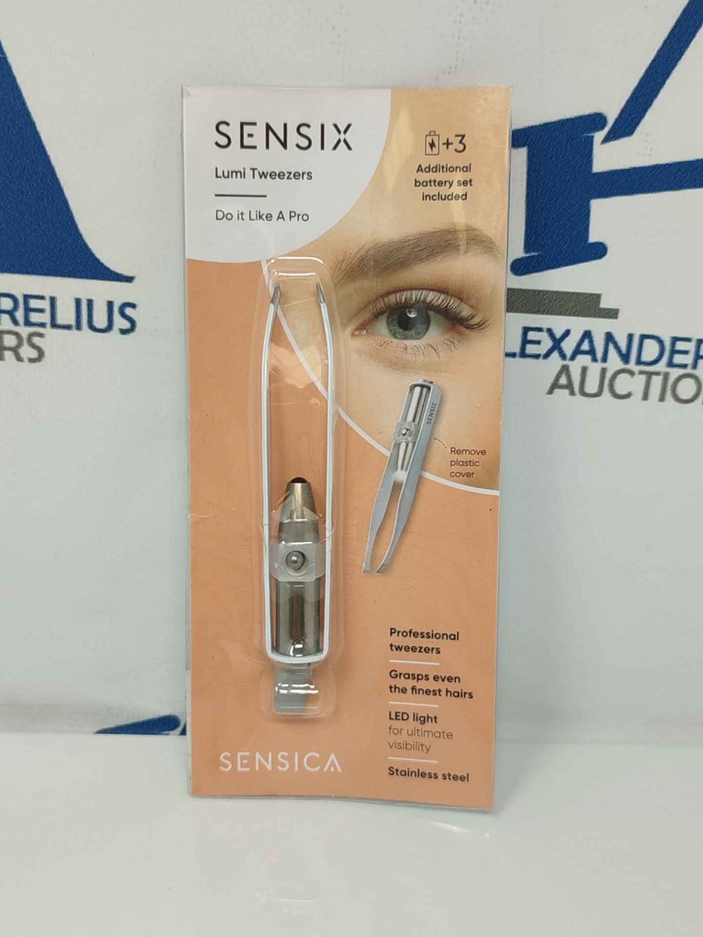Sensica Tweezers with Led Light - Professional Precision Stainless-Steel Slant Tip Twe
