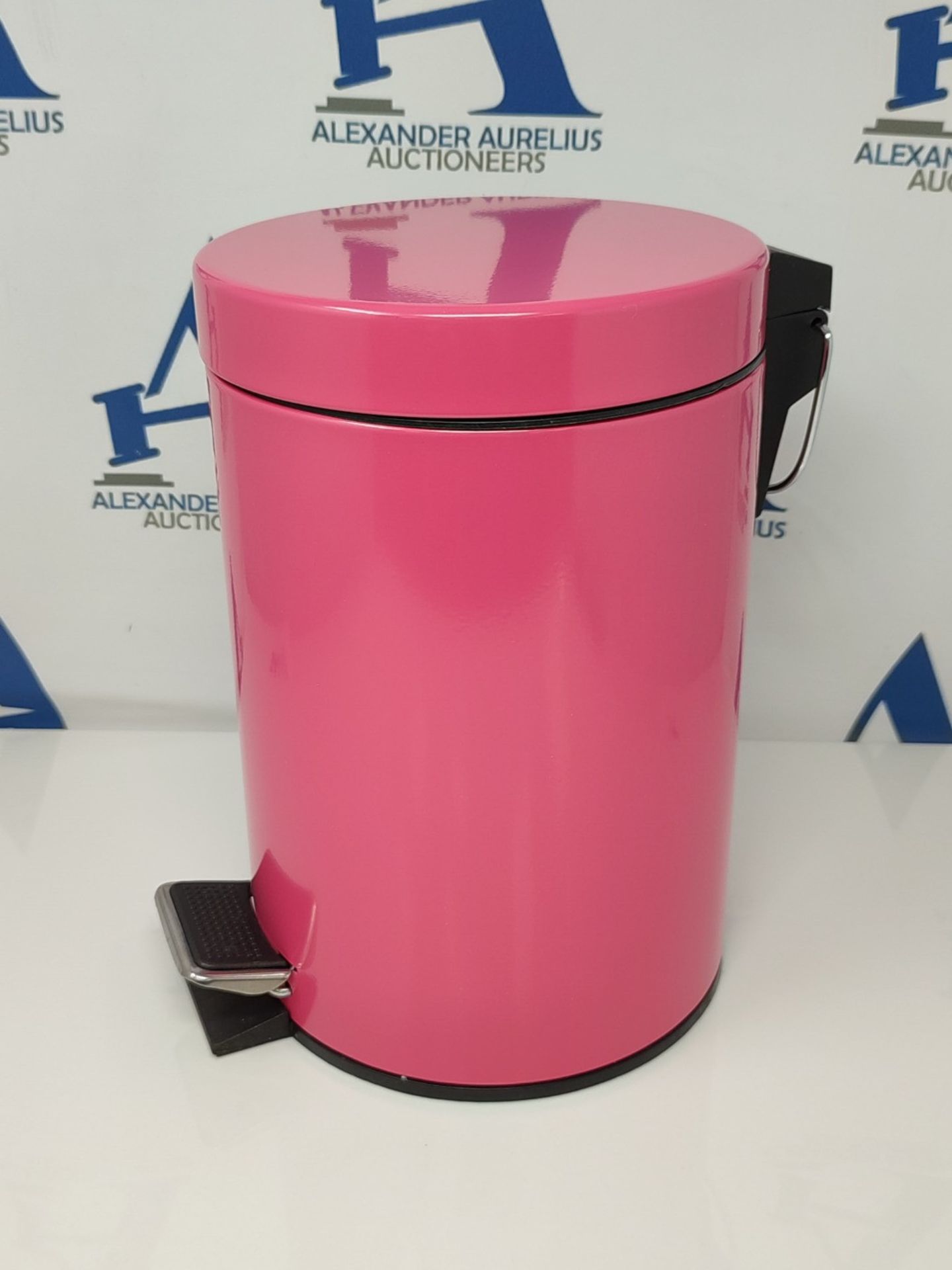 Premier Housewares 506420 Pedal Bin Hot Pink Kitchen Bin Stainless Steel Bathroom Bin - Image 3 of 3