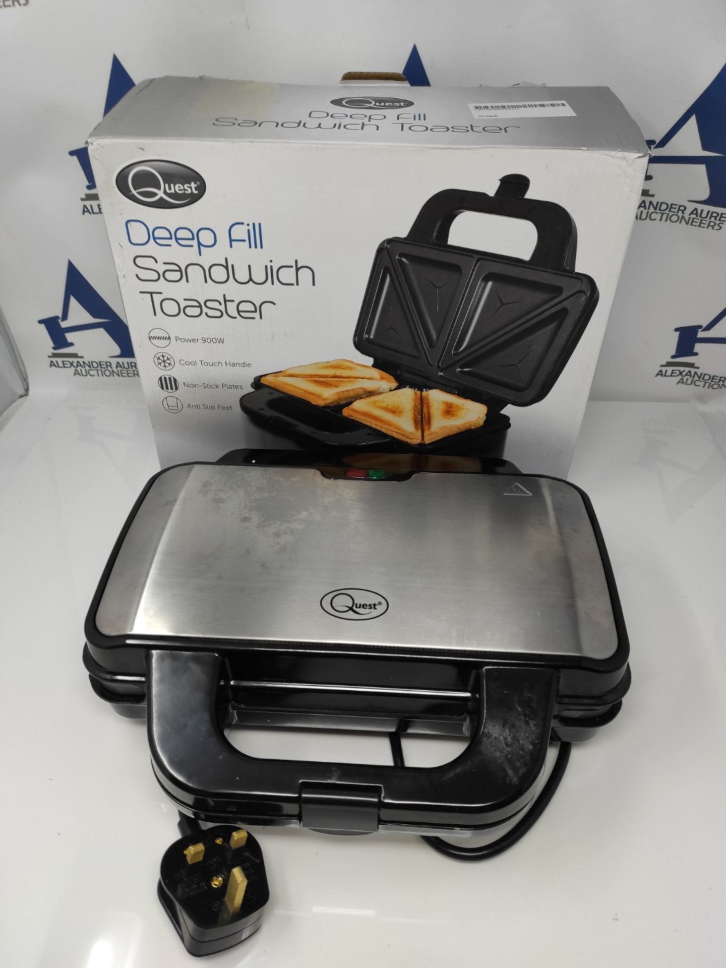 Quest 35630 Deep-Fill Sandwich Toastie Maker / Non-Stick Easy Clean / Makes 2 Deep Toa - Image 2 of 3