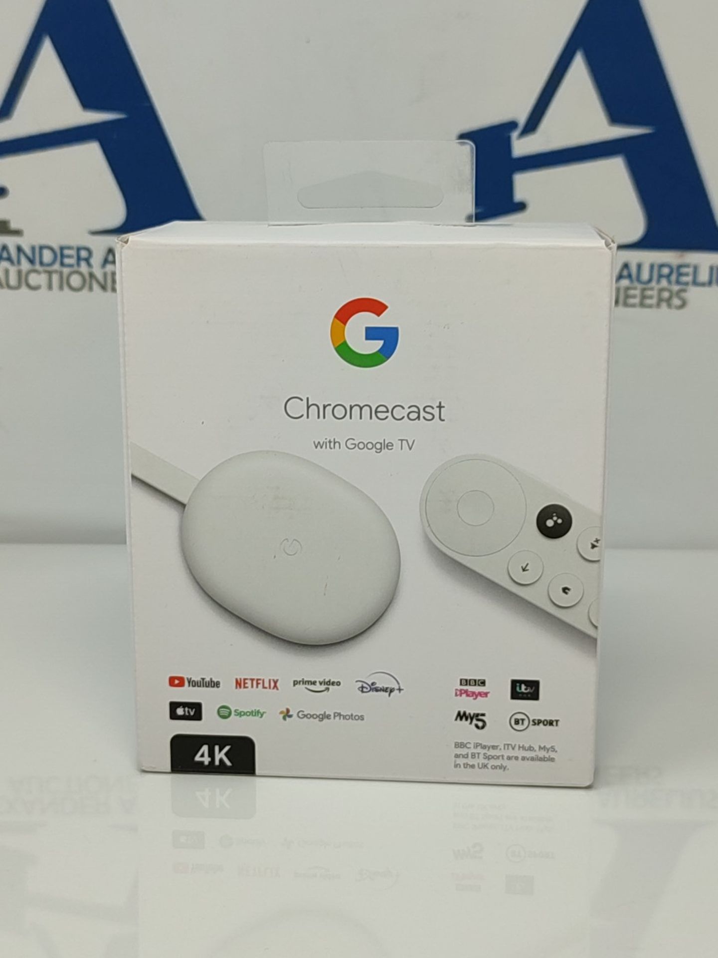 RRP £57.00 [INCOMPLETE] Chromecast with Google TV (4K) Snow  Streaming entertainment on your T - Image 2 of 3