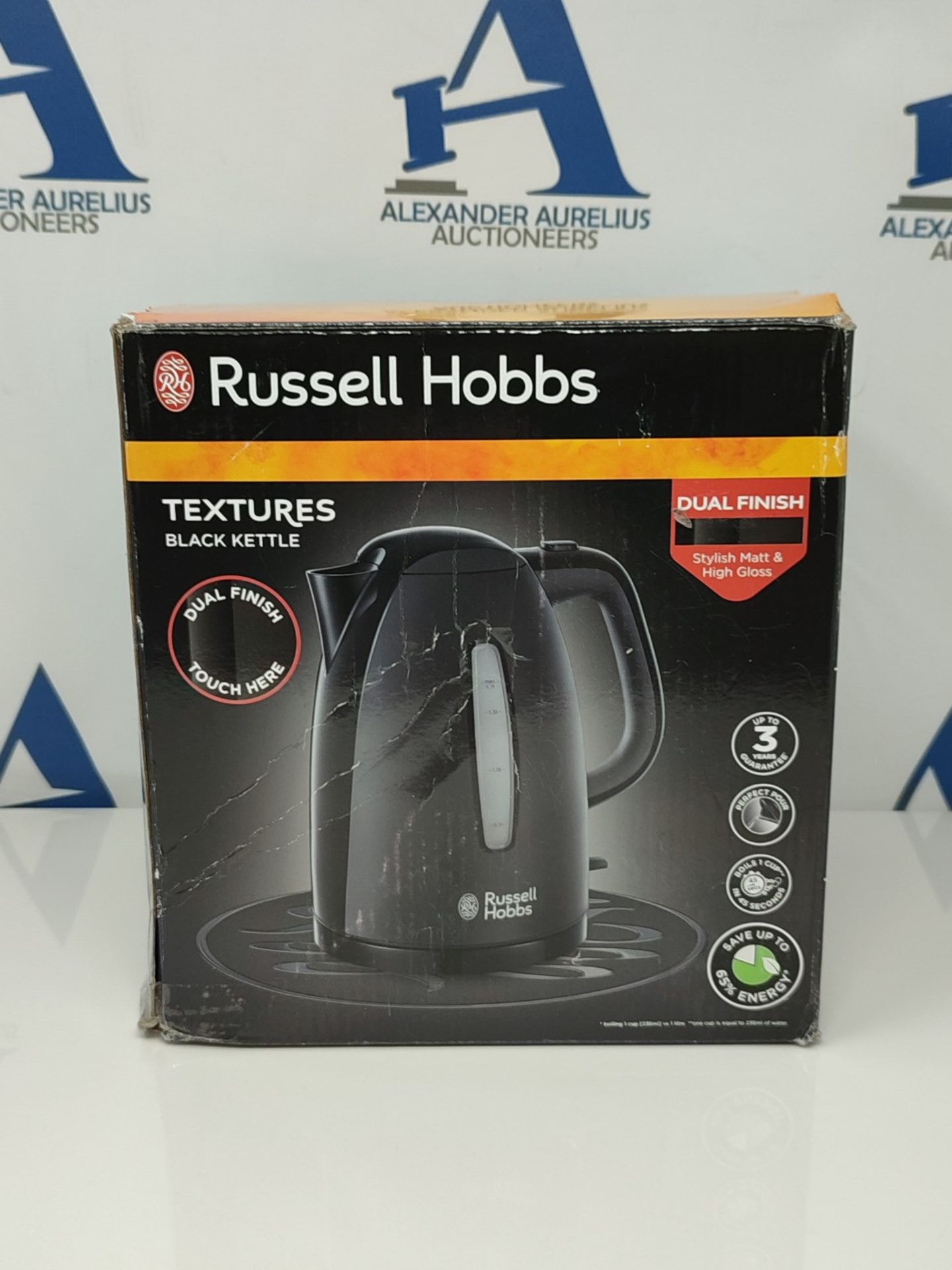 Russell Hobbs Textures Plastic Kettle 21271, 1.7 L, 3000 W - Black - Image 2 of 3