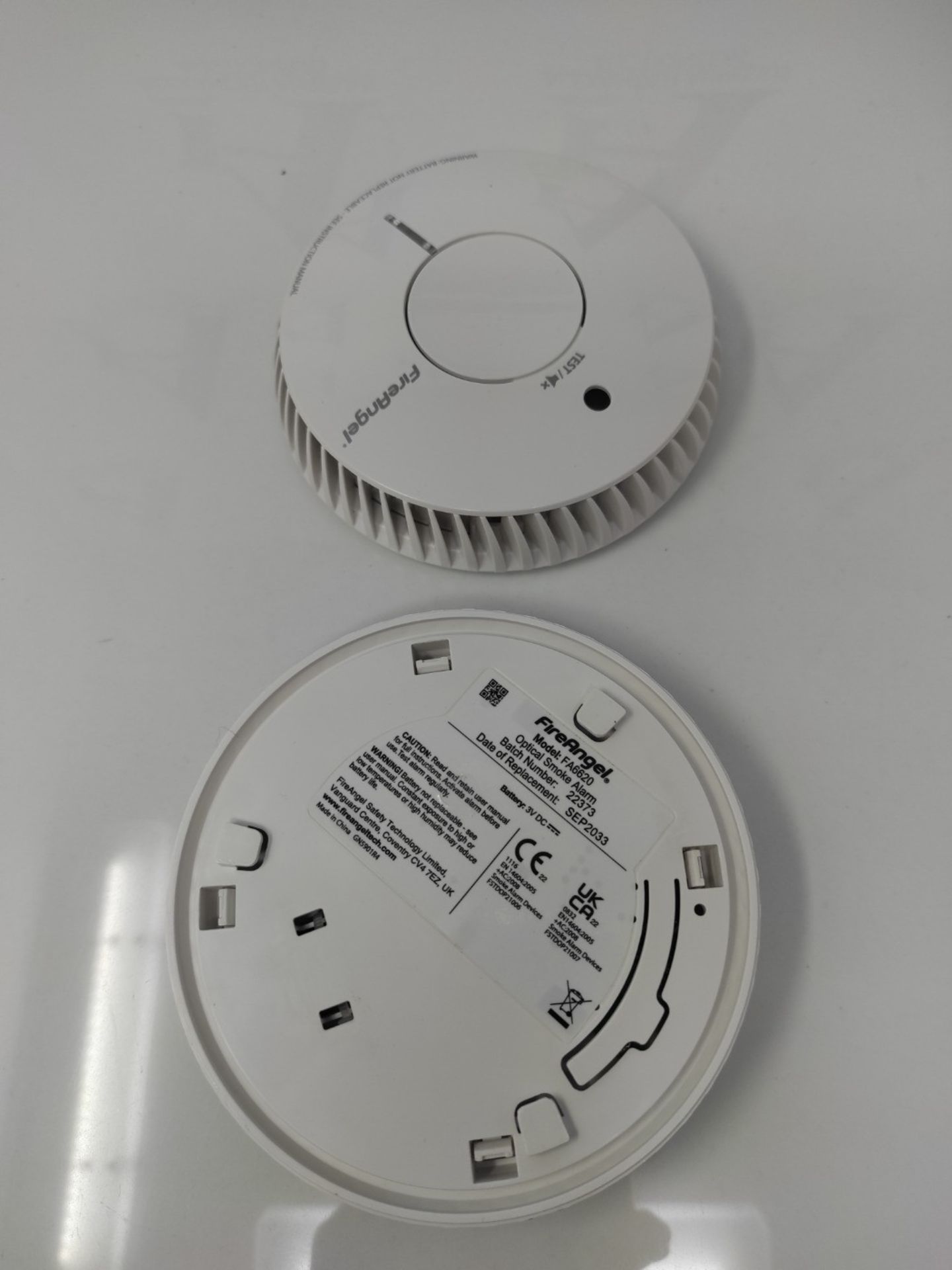 FireAngel Optical Smoke Alarm with 10 Year Sealed For Life Battery, FA6620-R-T2 (ST-62 - Image 2 of 2
