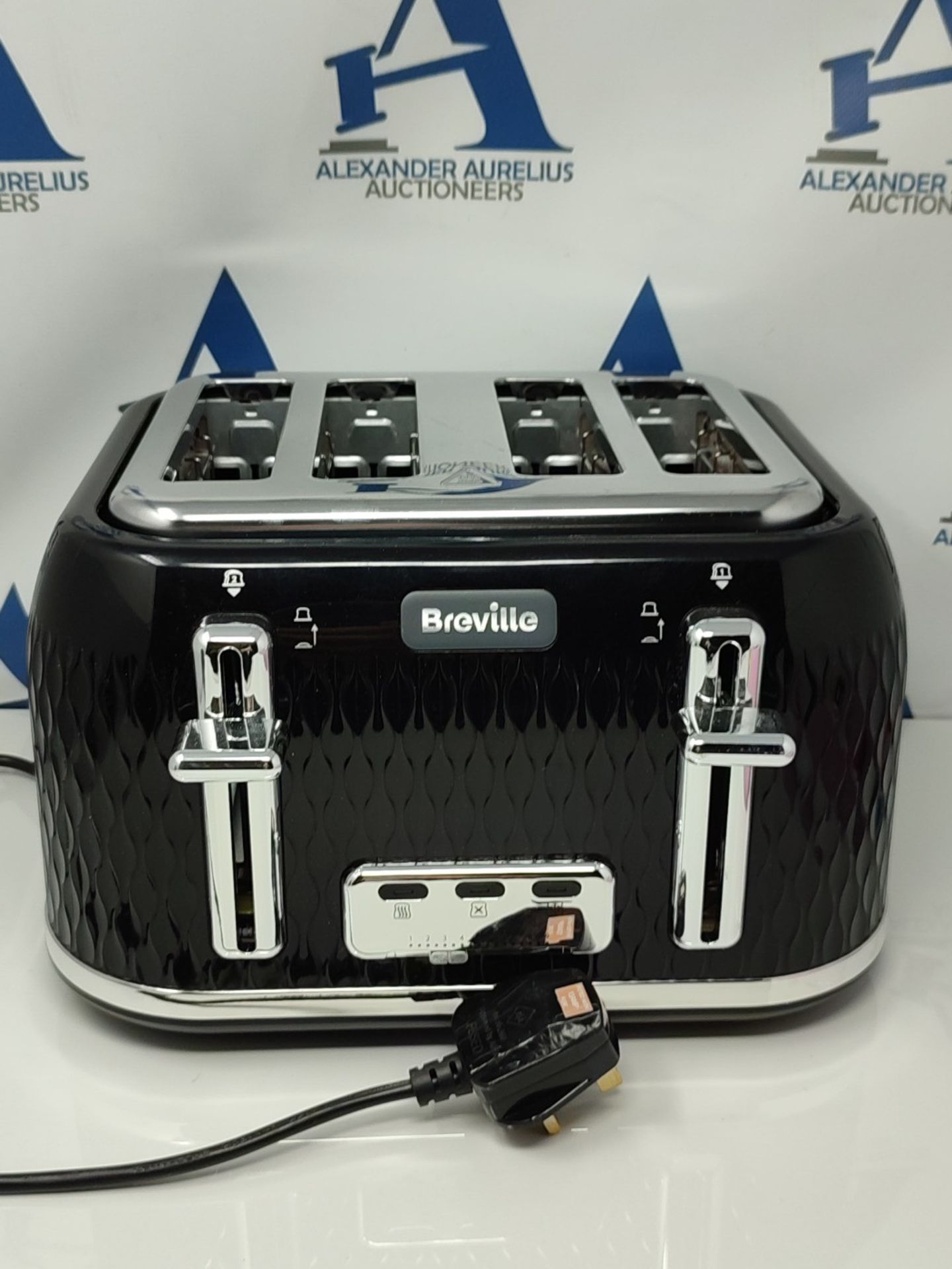 Breville Curve 4-Slice Toaster with High Lift and Wide Slots | Black & Chrome [VTT786] - Image 2 of 2
