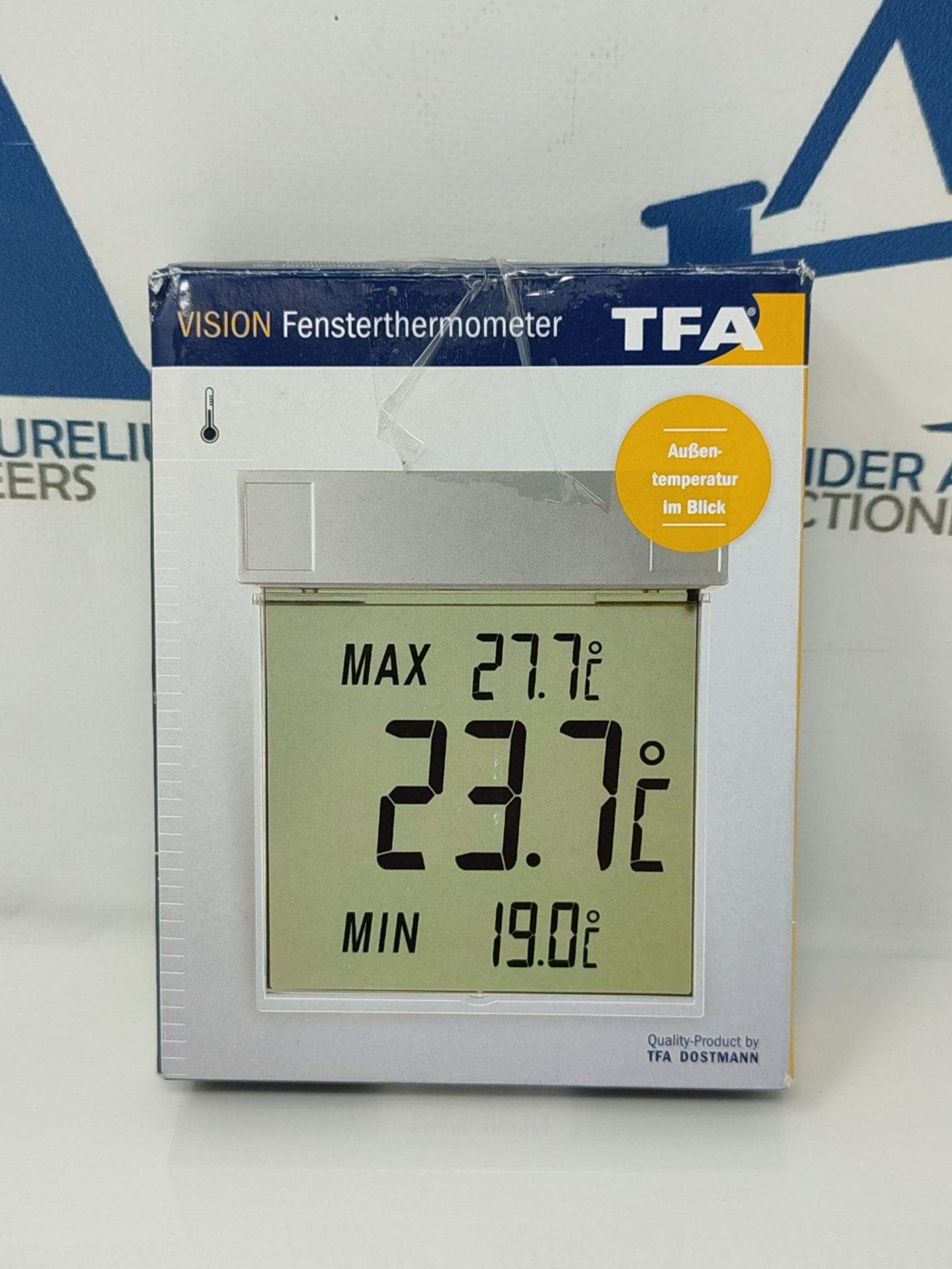 TFA Dostmann Vision Digital Window Thermometer, 30.1025, large display with outside te - Image 2 of 3