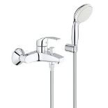 RRP £88.00 GROHE Eurosmart - Single lever bathtub faucet (with shower set, automatic switching be