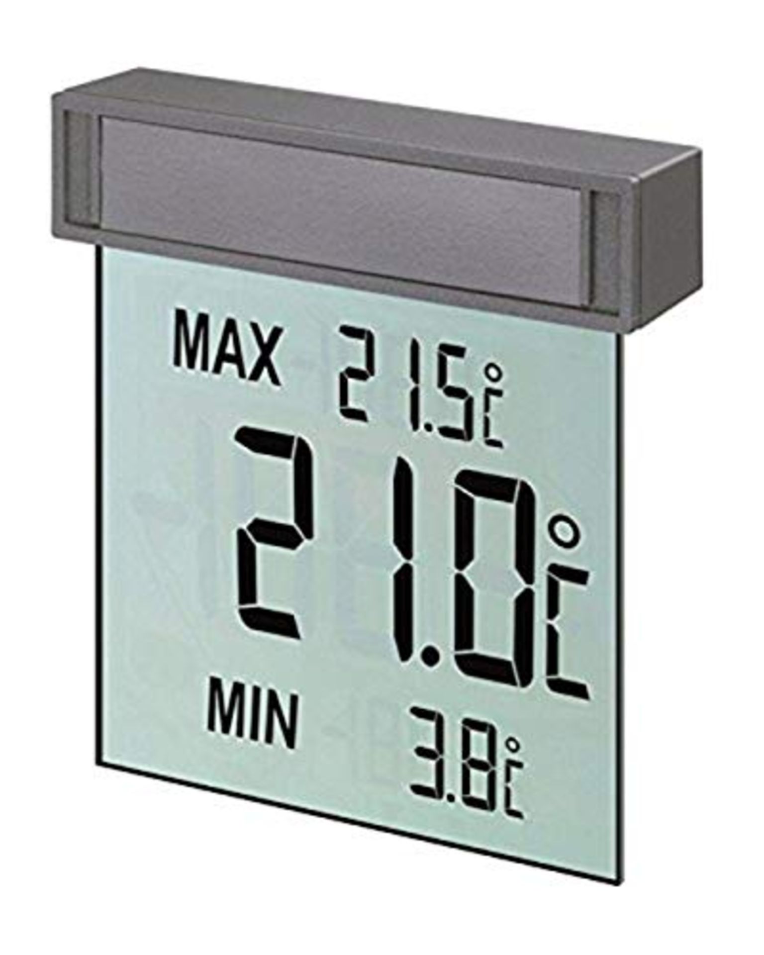 TFA Dostmann Vision Digital Window Thermometer, 30.1025, large display with outside te