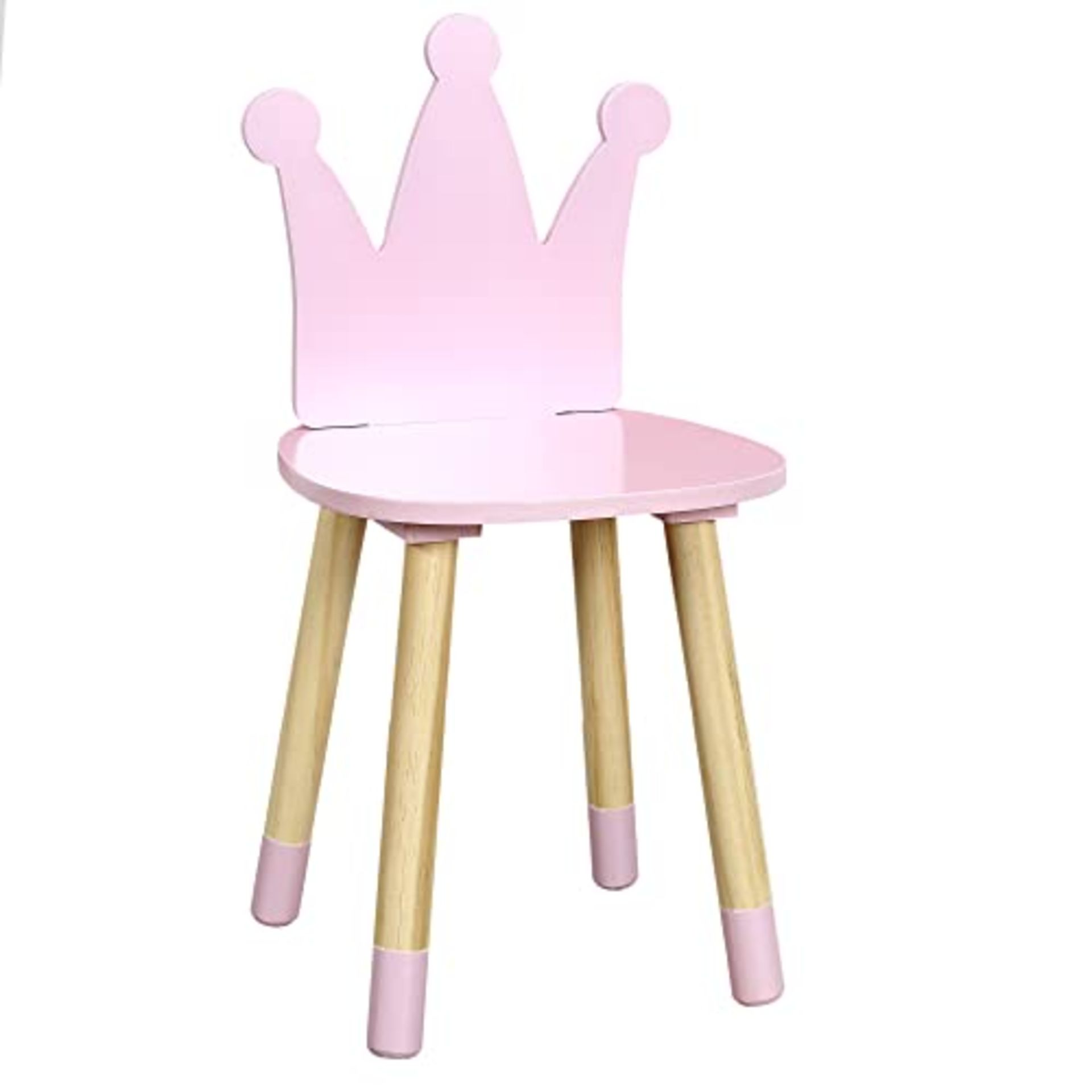 HOME DECO KIDS HD6922 Crown Pink Child Chair Bedroom Furniture Decoration, Wood-PIN, 2