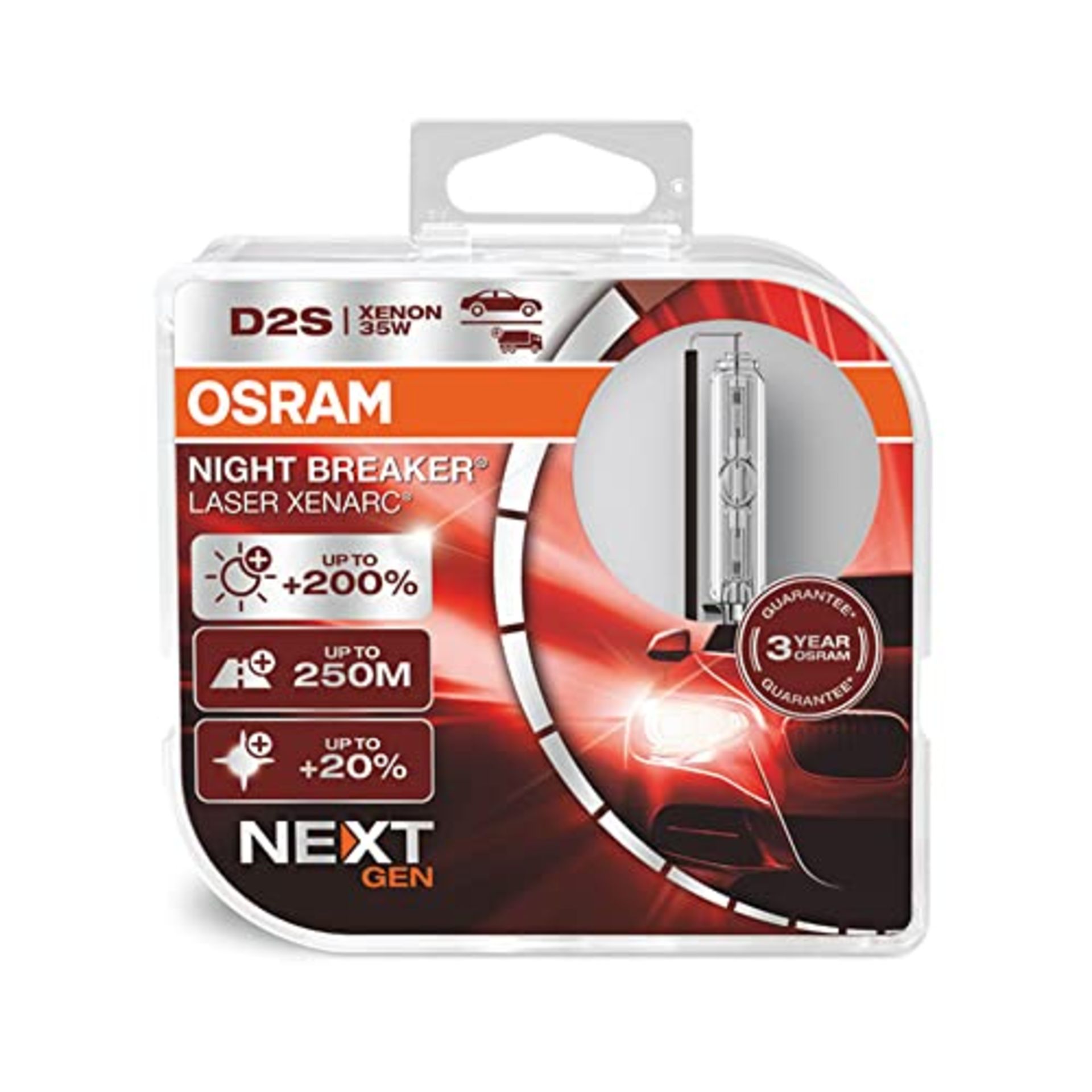 RRP £78.00 OSRAM XENARC NIGHT BREAKER LASER D2S Next Generation, +200% more brightness, HID Xenon
