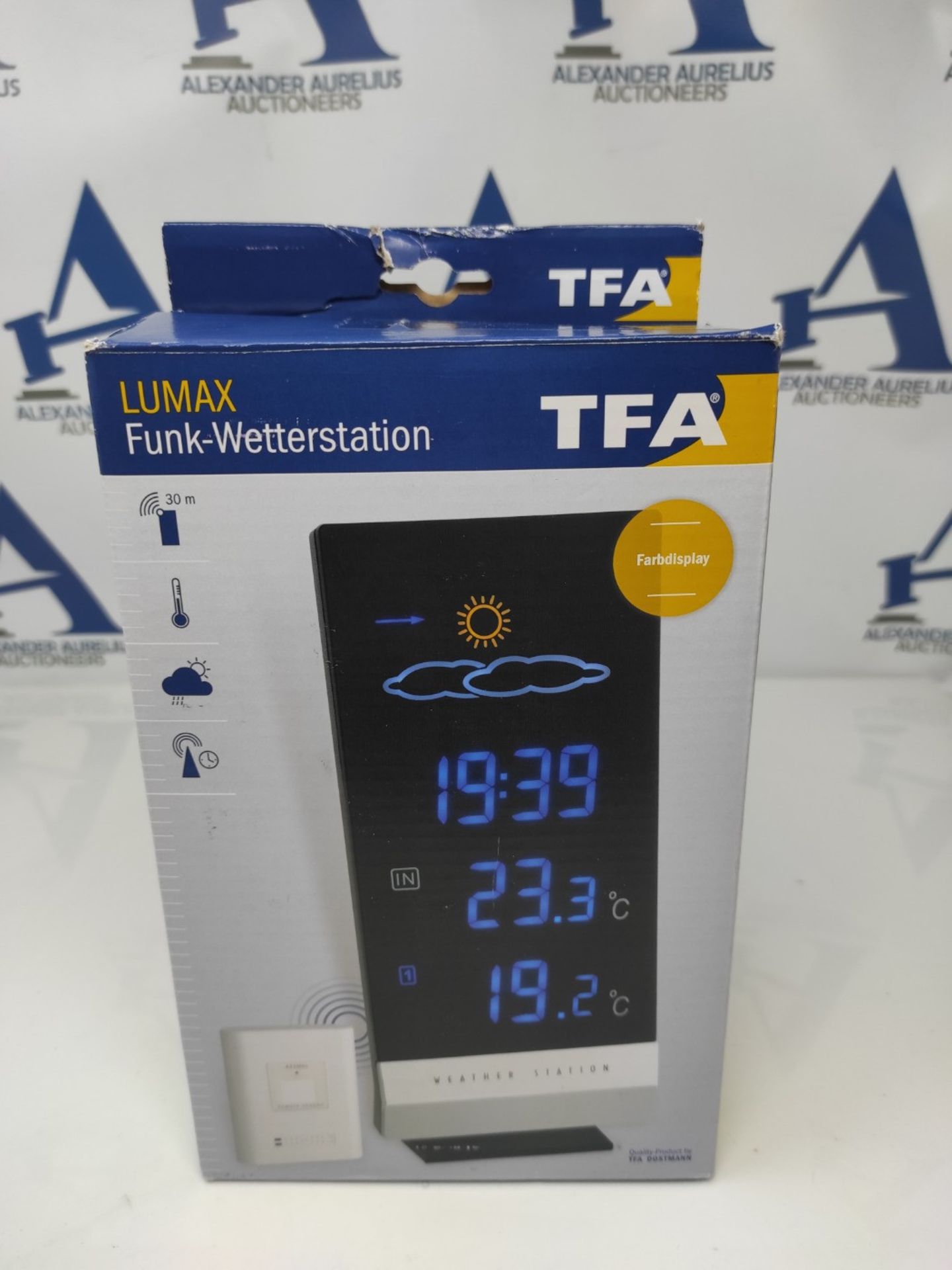 RRP £59.00 TFA Dostmann Lumax Radio Weather Station, with color display, outdoor and indoor tempe - Image 2 of 3