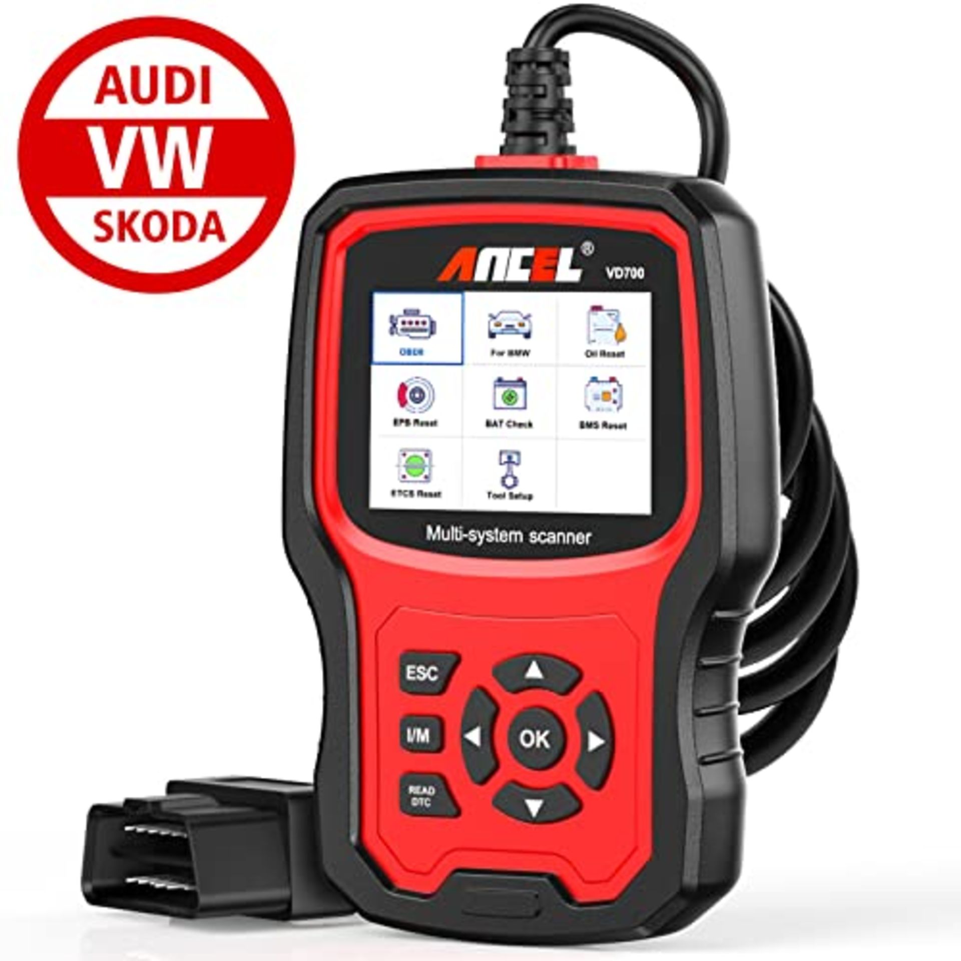 RRP £138.00 ANCEL VD700 Full System OBD2 Diagnostic Tool with 8 Special Functions for VAG Vehicles