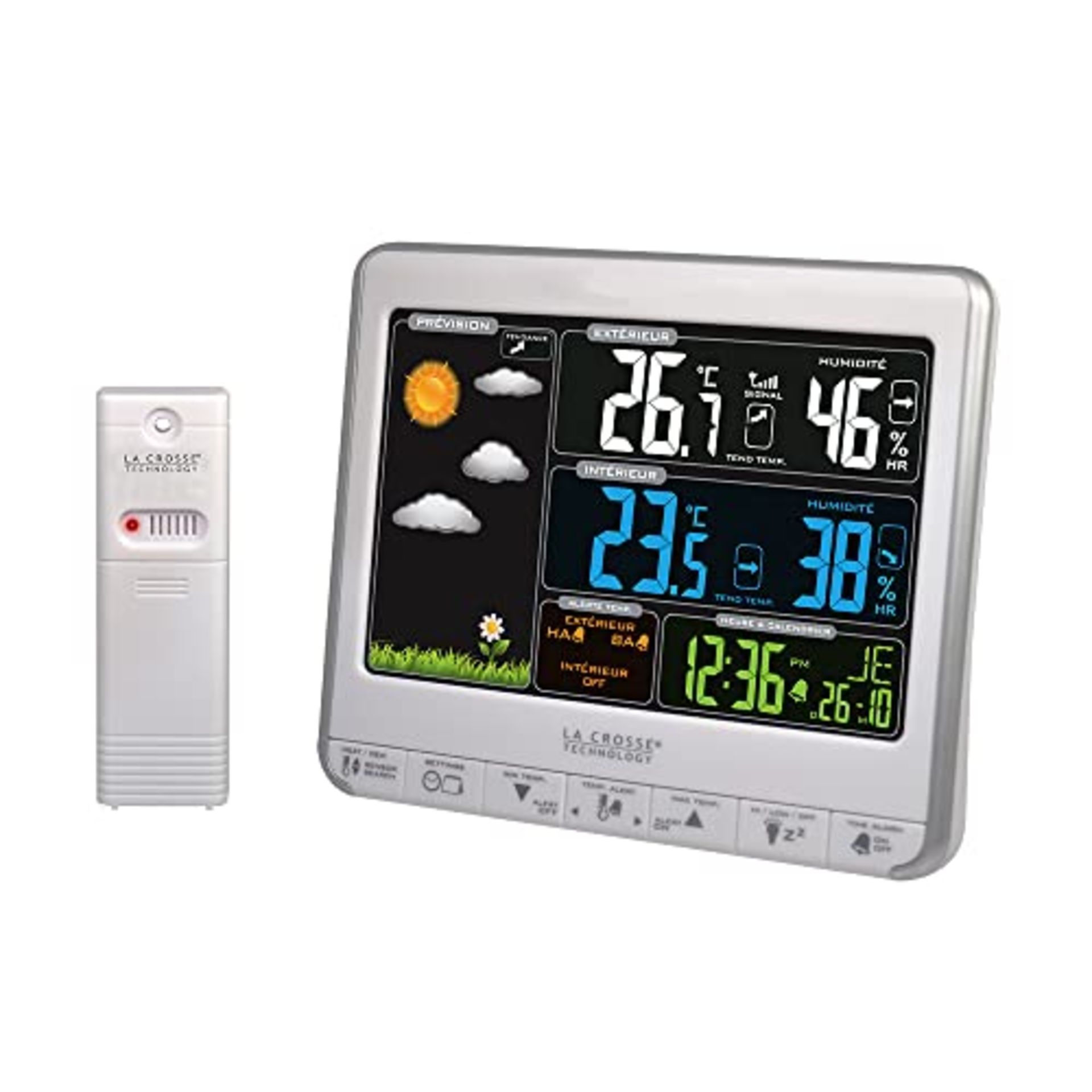 RRP £64.00 La Crosse Technology - WS6826 Weather Station with Colorful Screen - Silver