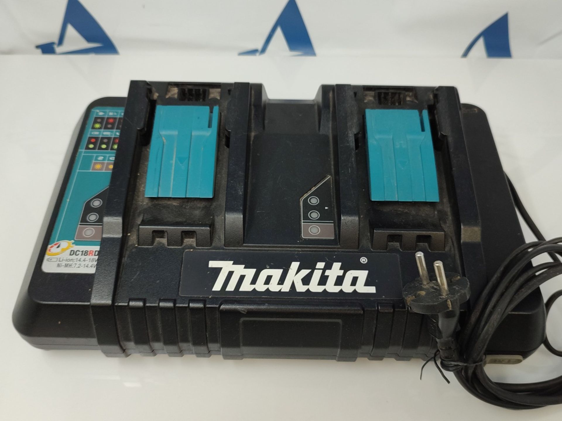 RRP £68.00 Fast charger for 2 Li-Ion 14.4 to 18 V batteries - MAKITA DC18RD - Bild 2 aus 2