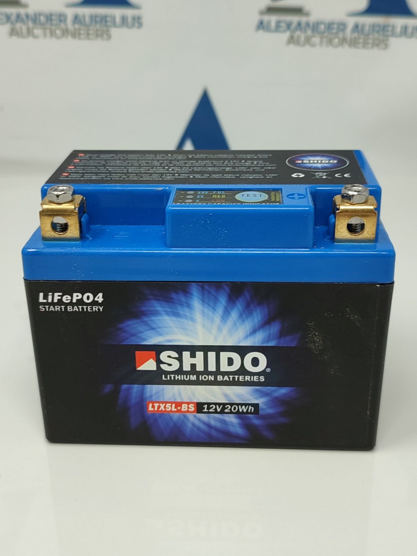 RRP £61.00 SHIDO LTX5L-BS LION -S- Motorcycle Battery Lithium Ion 12V 20WH. - Image 3 of 3