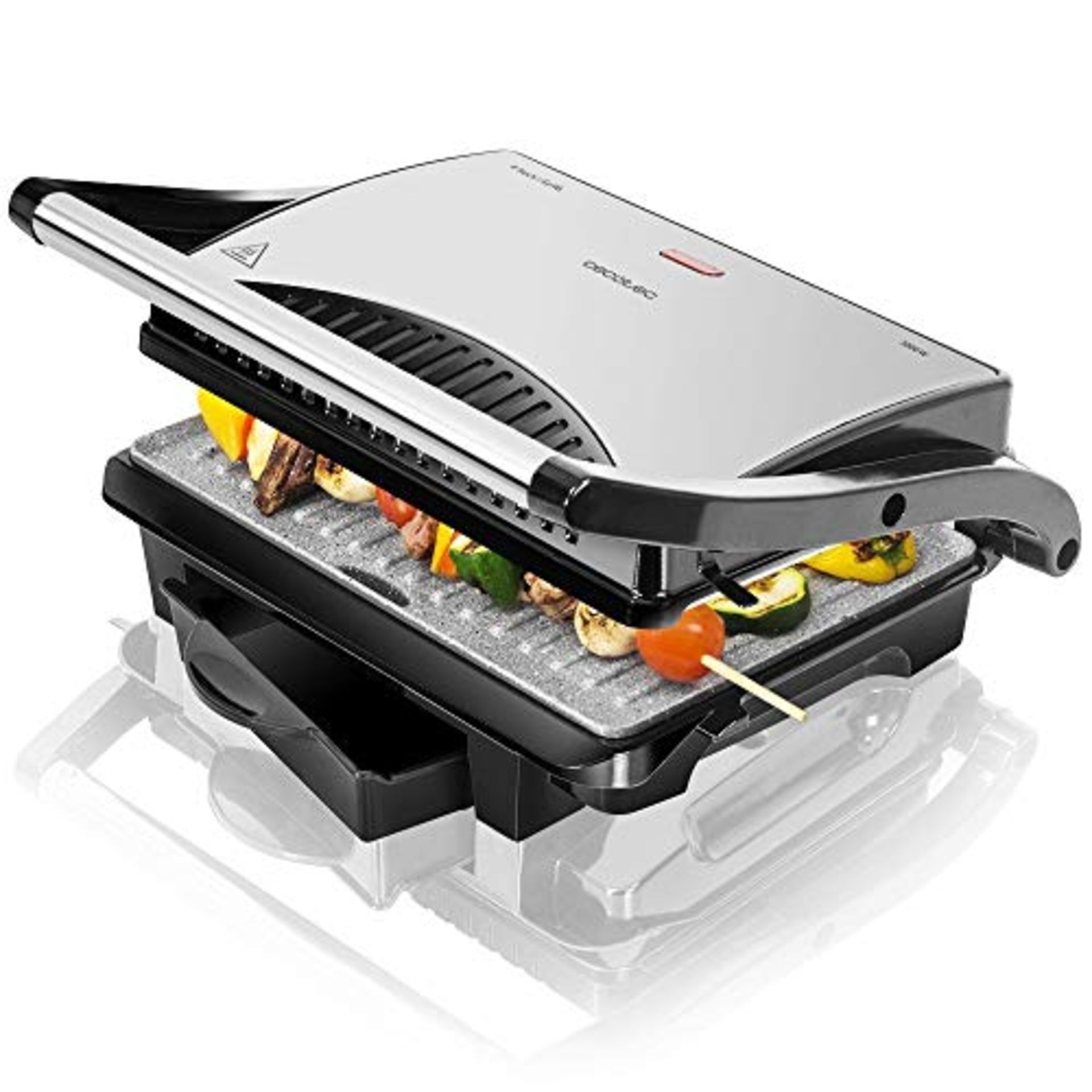 Cecotec Rock'nGrill 1000 Electric Grill. 1000 W, RockStone non-stick coating, Floating