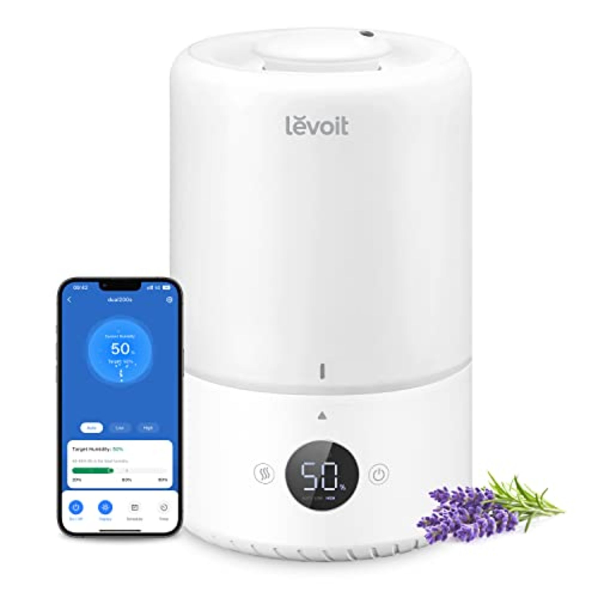 RRP £69.00 LEVOIT Ultrasonic Cool Mist Smart Baby Air Humidifier Top-Fill 3L, With Alexa and APP,