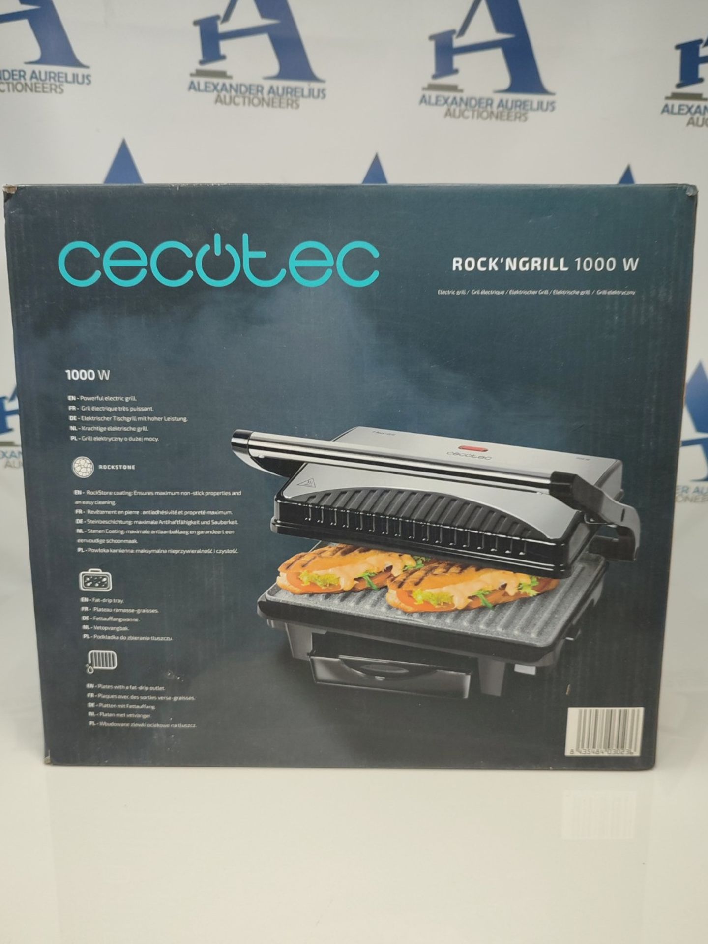 Cecotec Rock'nGrill 1000 Electric Grill. 1000 W, RockStone non-stick coating, Floating - Image 2 of 3