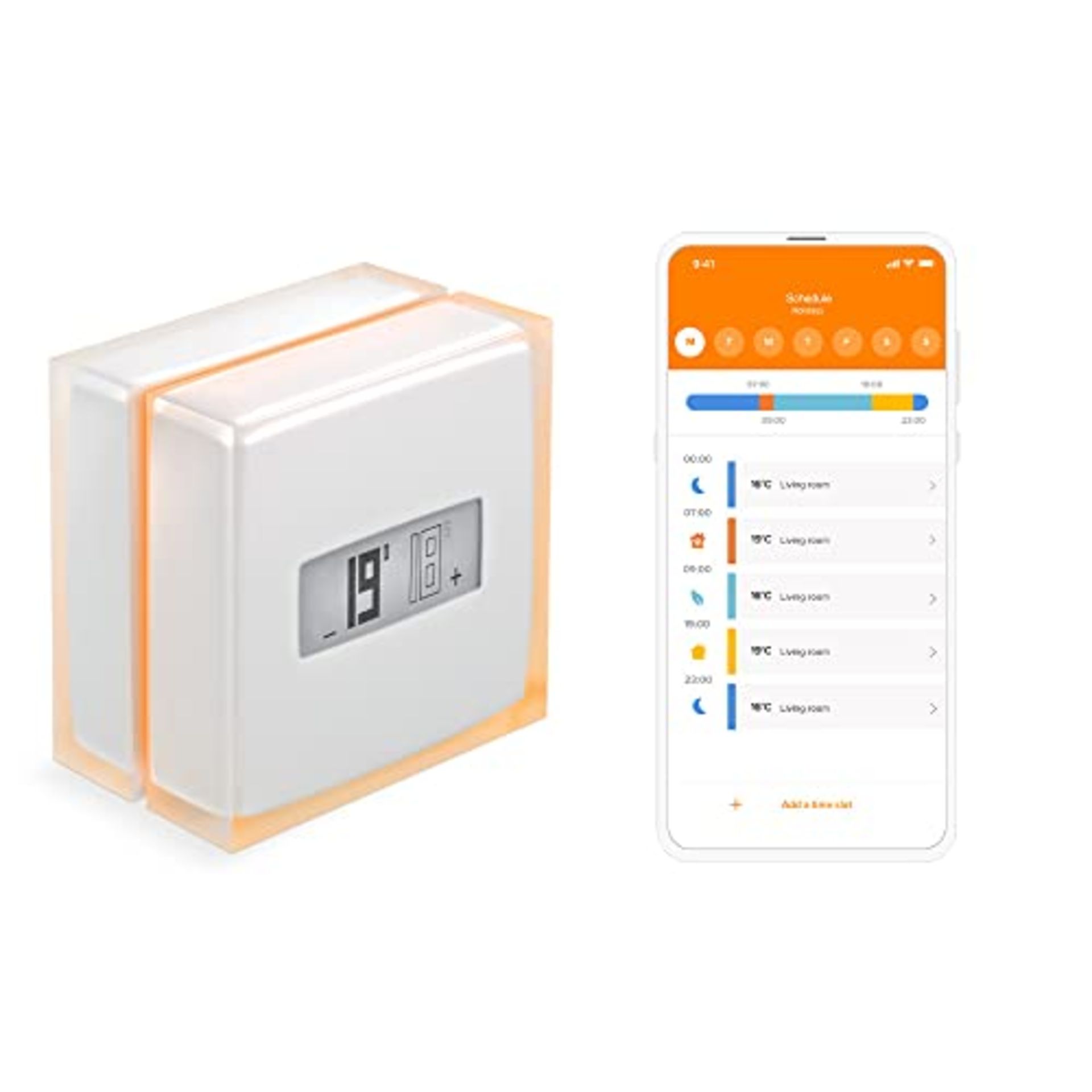 RRP £167.00 Netatmo Smart and Connected Thermostat for individual boilers, NTH01-FR-EC