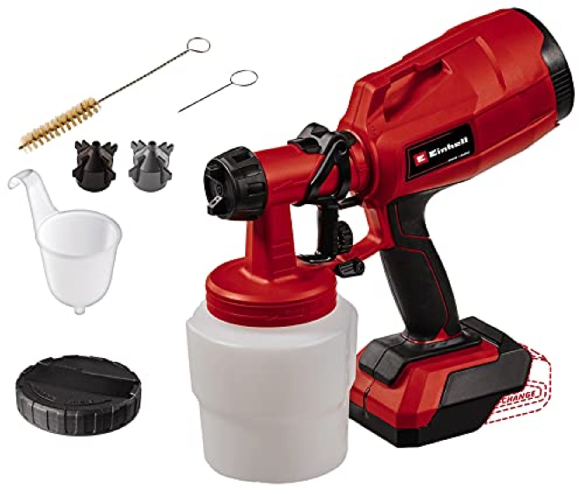 RRP £67.00 Einhell Cordless Paint Spraying System TC-SY 18/60 Li-Solo Power X-Change (Li-Ion, 18