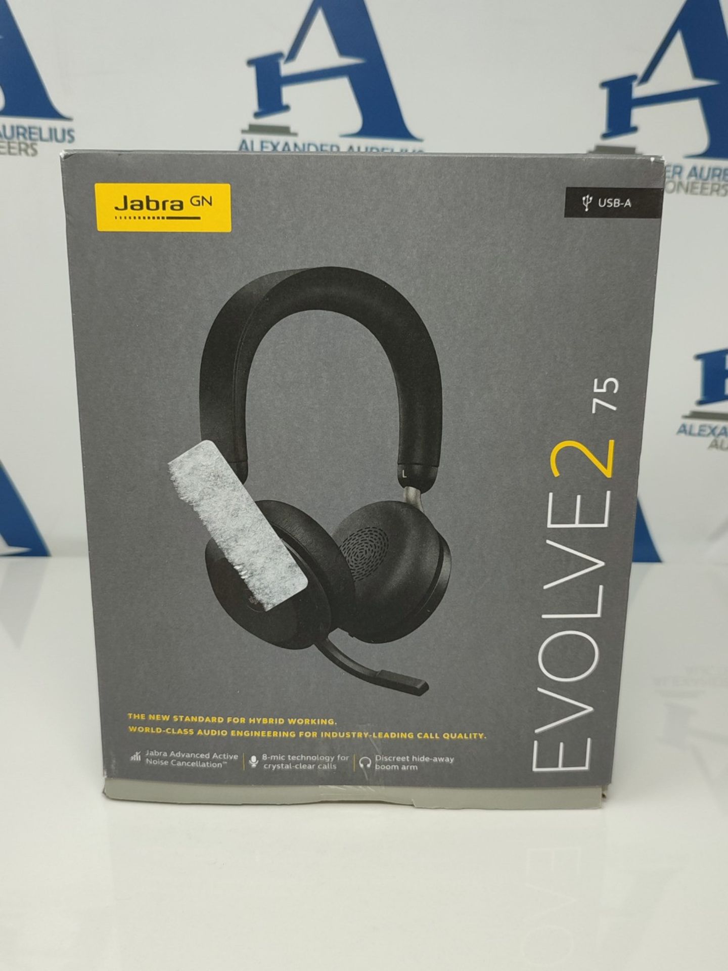 RRP £251.00 [INCOMPLETE] Jabra Evolve2 75 Wireless PC Headset with 8-Microphone Technology - Dual - Image 2 of 3