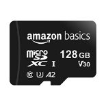 Amazon Basics MicroSDXC Memory Card, 128 GB, with SD Adapter, A2, U3, maximum read spe