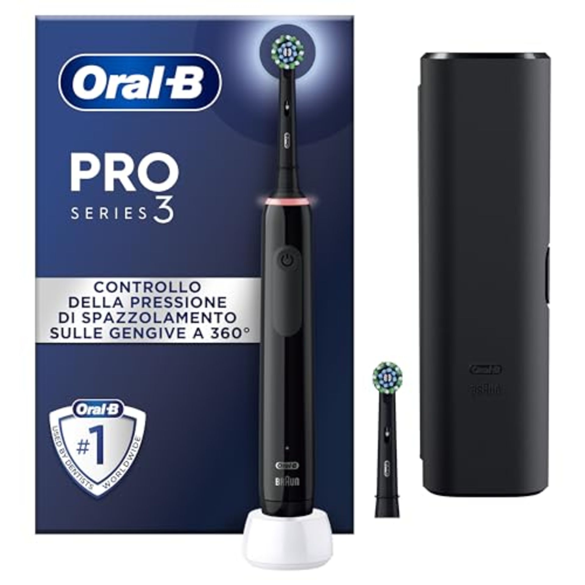 RRP £52.00 Oral-B PRO 3 3500 Electric Toothbrush, 2 replacement brush heads, with 3 cleaning mode
