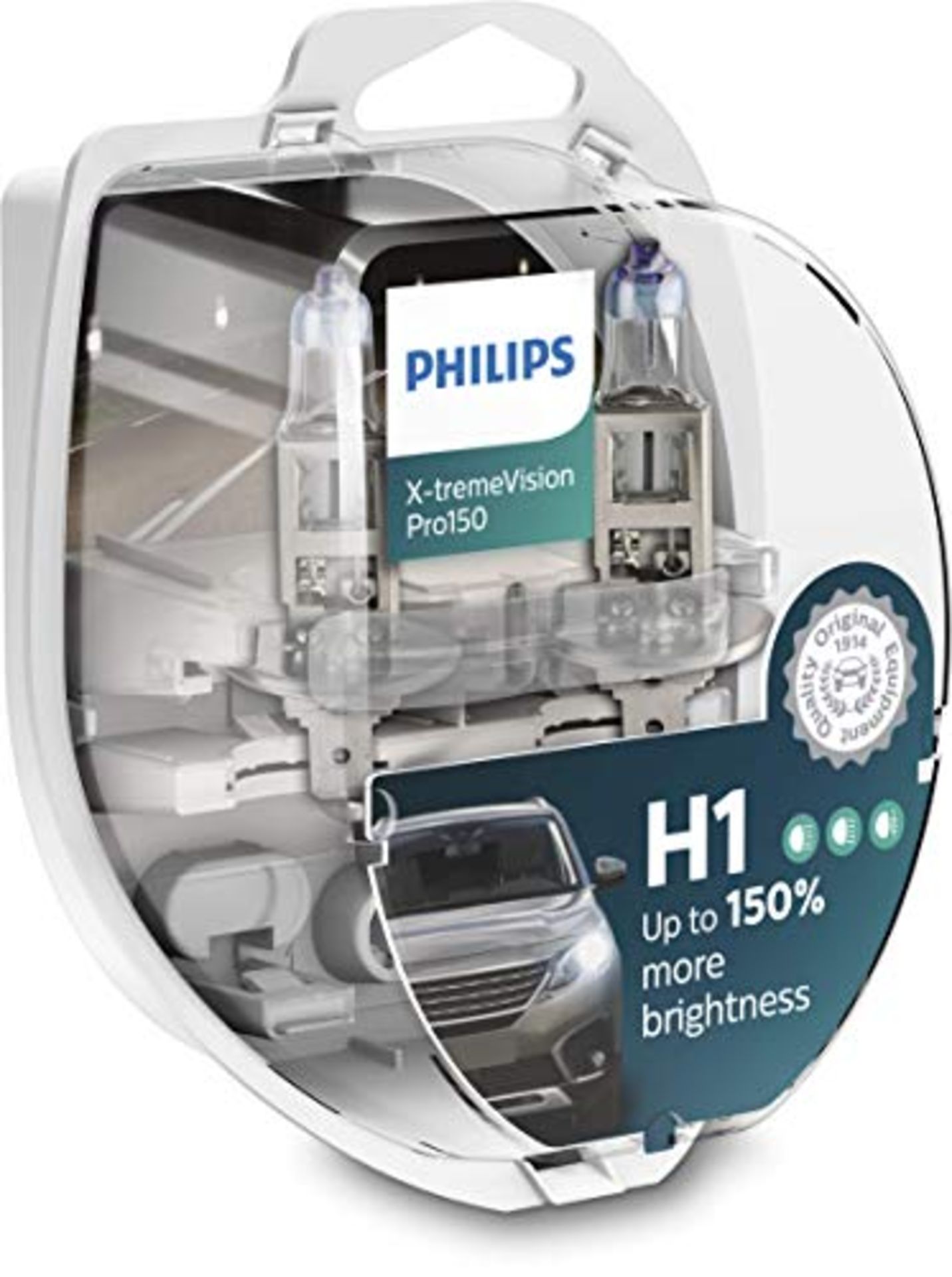 Philips X-tremeVision Pro150 H1 car headlights bulb +150%, double pack