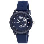 RRP £98.00 Tommy Hilfiger Men's Analog Quartz Watch with Blue Silicone Strap - 1791482