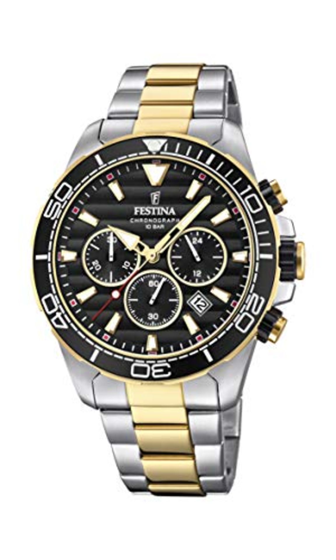 RRP £201.00 FESTINA Men's Quartz Chronograph Watch with Stainless Steel Strap F20363/3