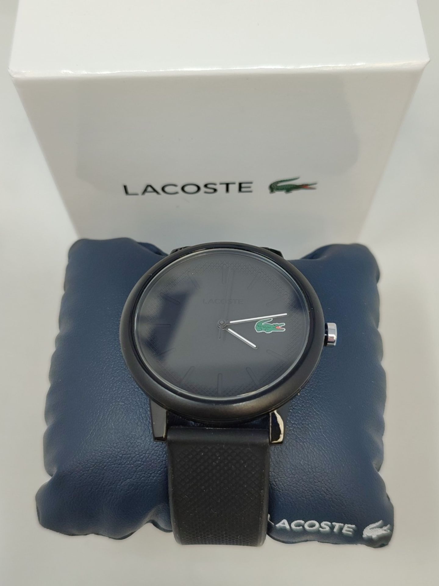 RRP £83.00 Lacoste Analog Quartz Watch for Men with Black Silicone Strap - 2011171 - Image 2 of 3