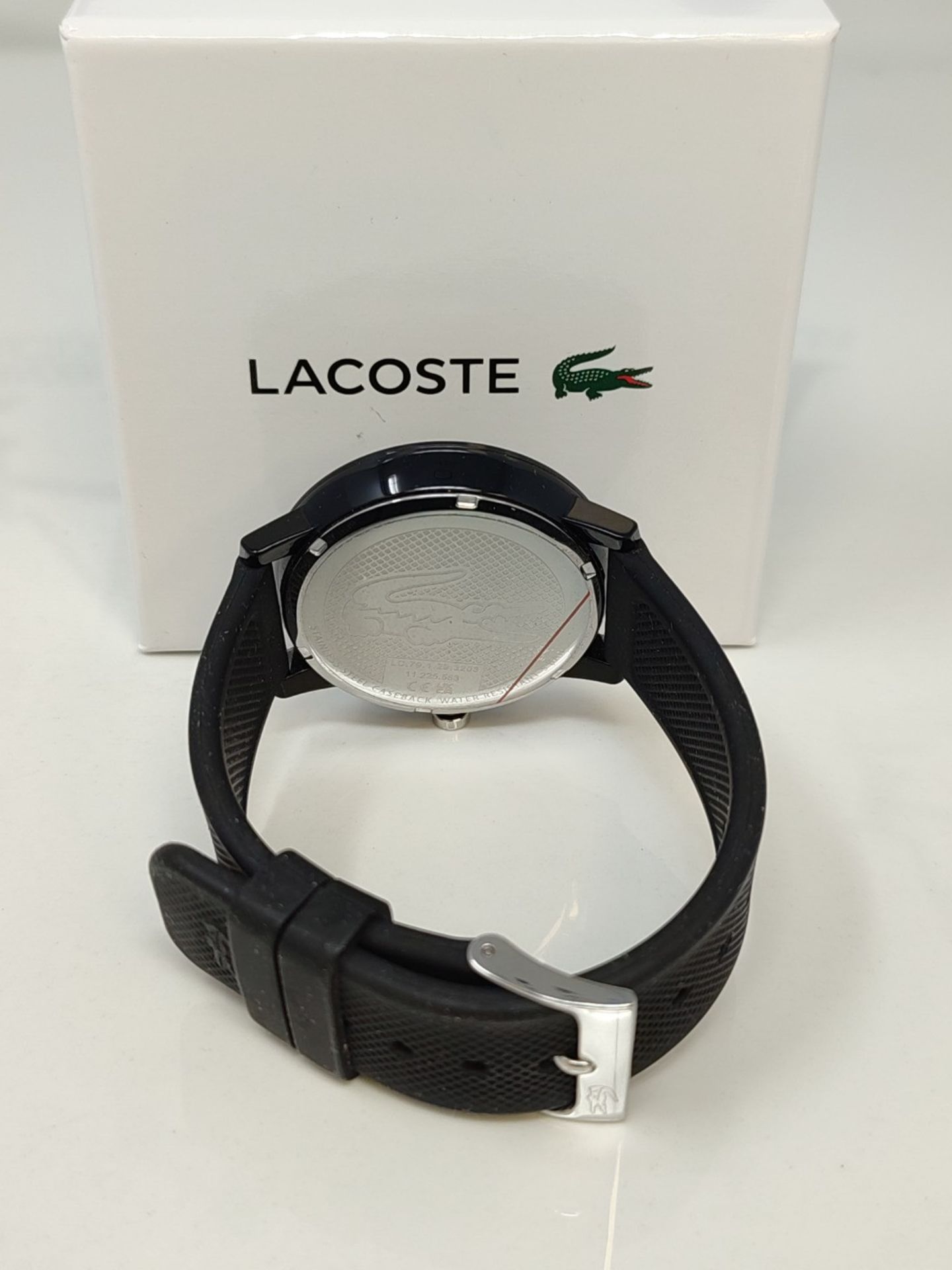 RRP £83.00 Lacoste Analog Quartz Watch for Men with Black Silicone Strap - 2011171 - Image 3 of 3