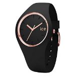 RRP £89.00 ICE-WATCH - Ice Glam Black Rose-Gold - Black Watch for Women with Silicone Bracelet -