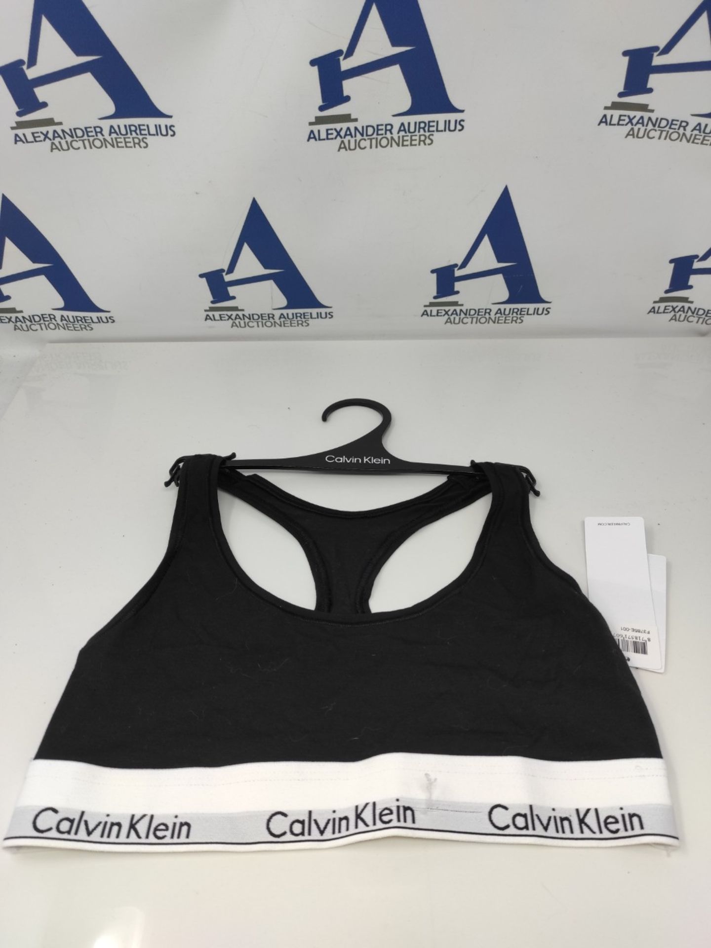 Calvin Klein Modern Cotton Unlined Bralette Sports Bra, Black (Black 001), Medium for - Image 2 of 3