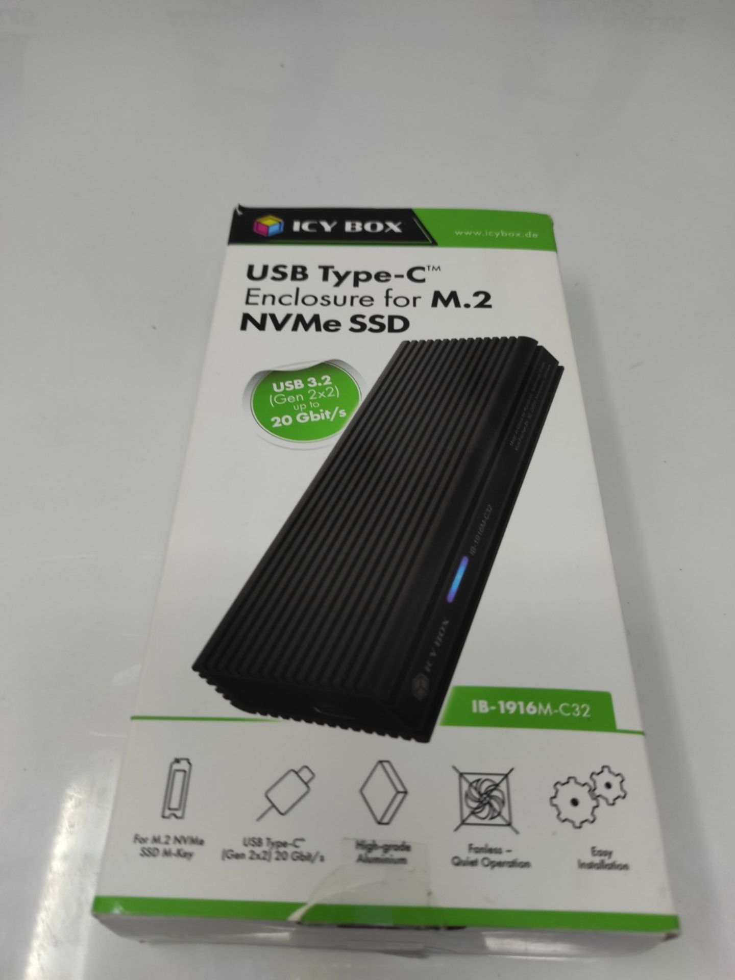 RRP £56.00 Raidsonic ICY BOX M.2 NVMe enclosure with USB 3.2 Gen 2x2 (20 Gbit/s), passive cooling - Image 2 of 3