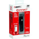 Emtec USB 3.0 (3.1) T500 iCobra V2 32GB Dual USB-A / Lightning OTG Flash Drive for Sma