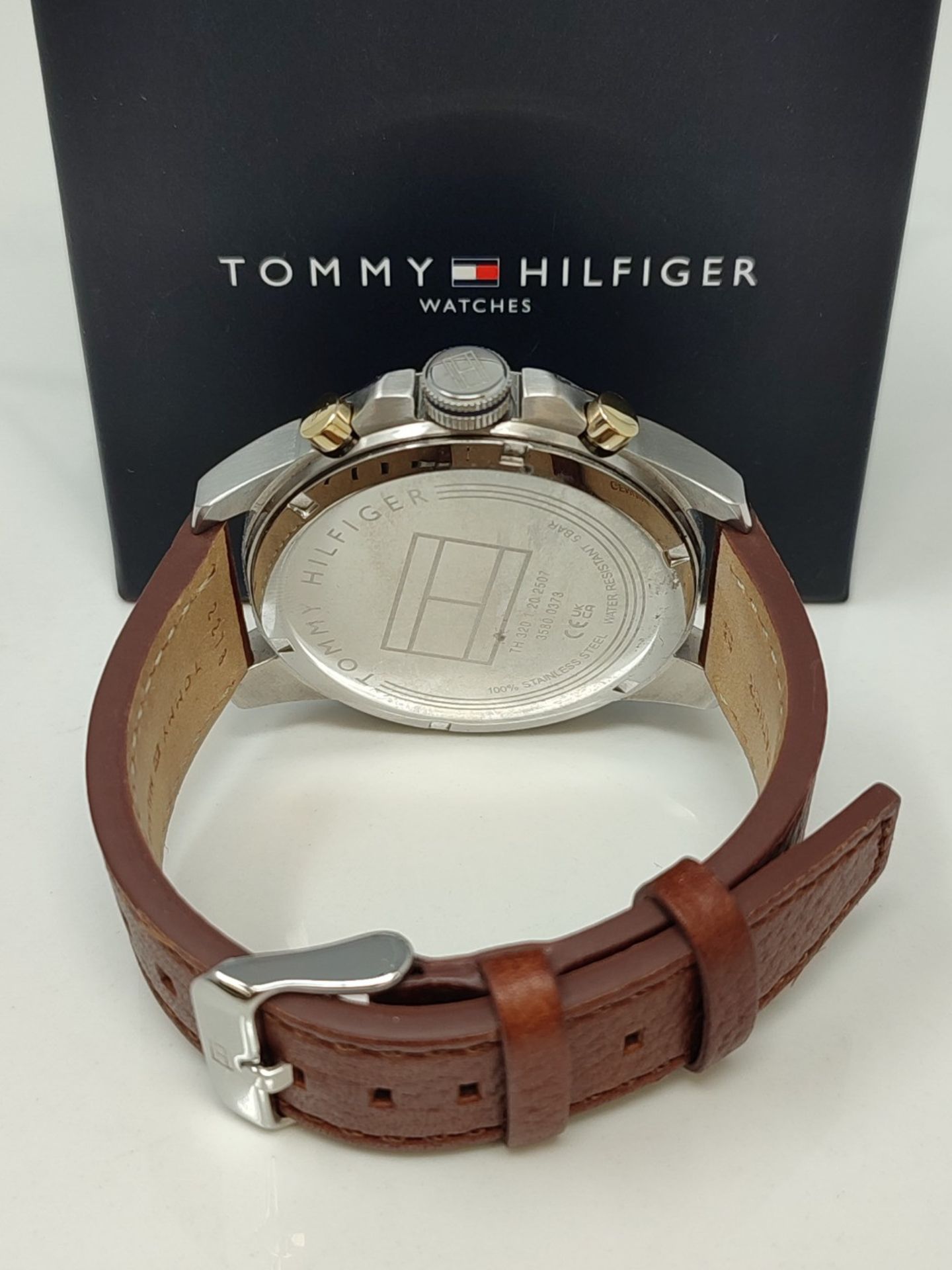 RRP £125.00 Tommy Hilfiger Multi Dial Quartz Watch for Men with Light Brown Leather Strap - 179156 - Image 3 of 3