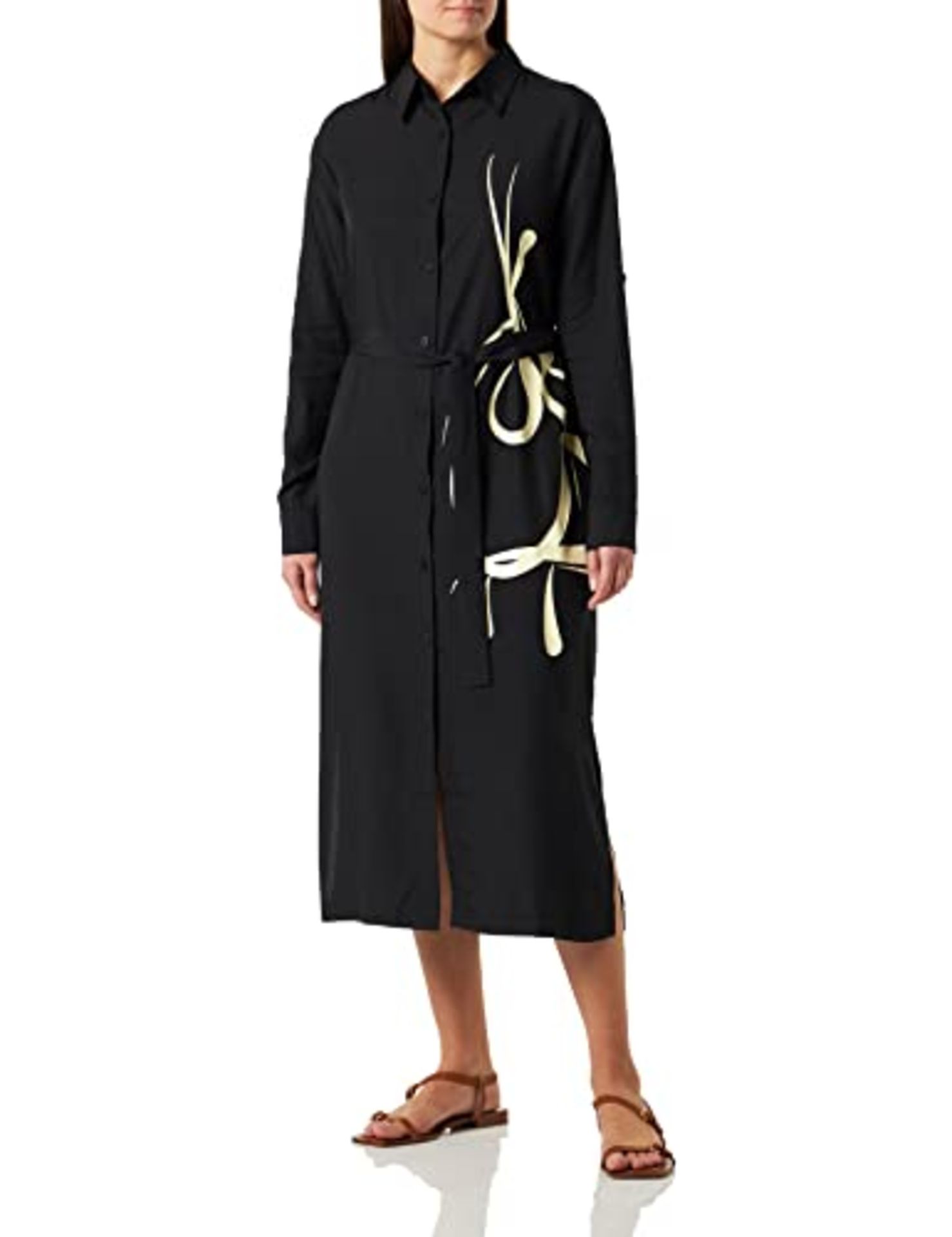 RRP £62.00 Triumph Women's Thermal MyWear Maxi Dress Bathrobe, Black Combination, Size 38