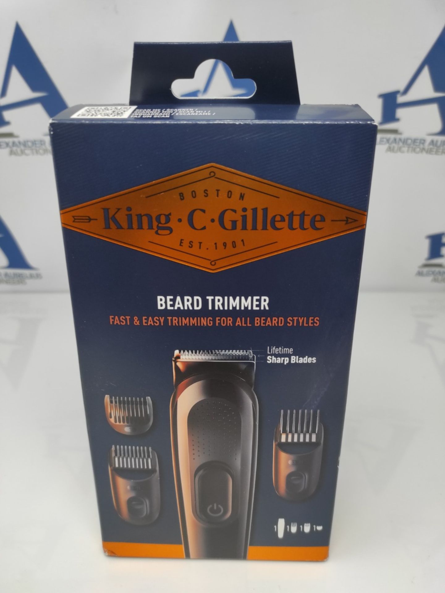 King C. Gillette Men's Beard Trimmer Kit, 1 Head, 3 Adjustable Combs, 1 Brush, 1 Charg - Image 2 of 3