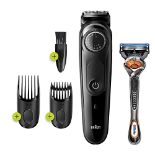 Braun Men's Beard Trimmer with Long-Lasting Sharpened Blades Designed to Last Twice as