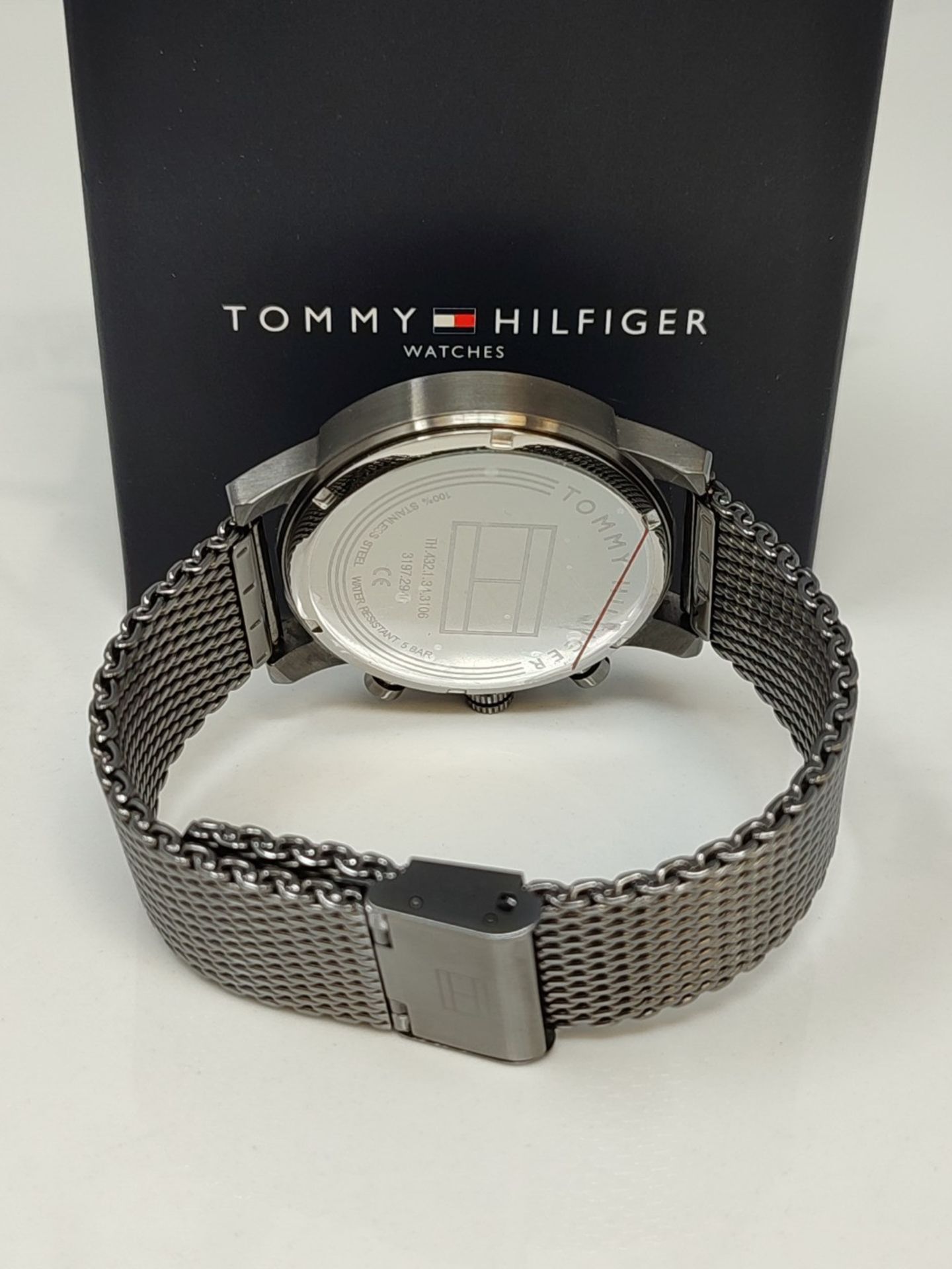 RRP £123.00 Tommy Hilfiger Multi Dial Quartz Watch for Men with Gray Stainless Steel Mesh Link Bra - Image 3 of 3
