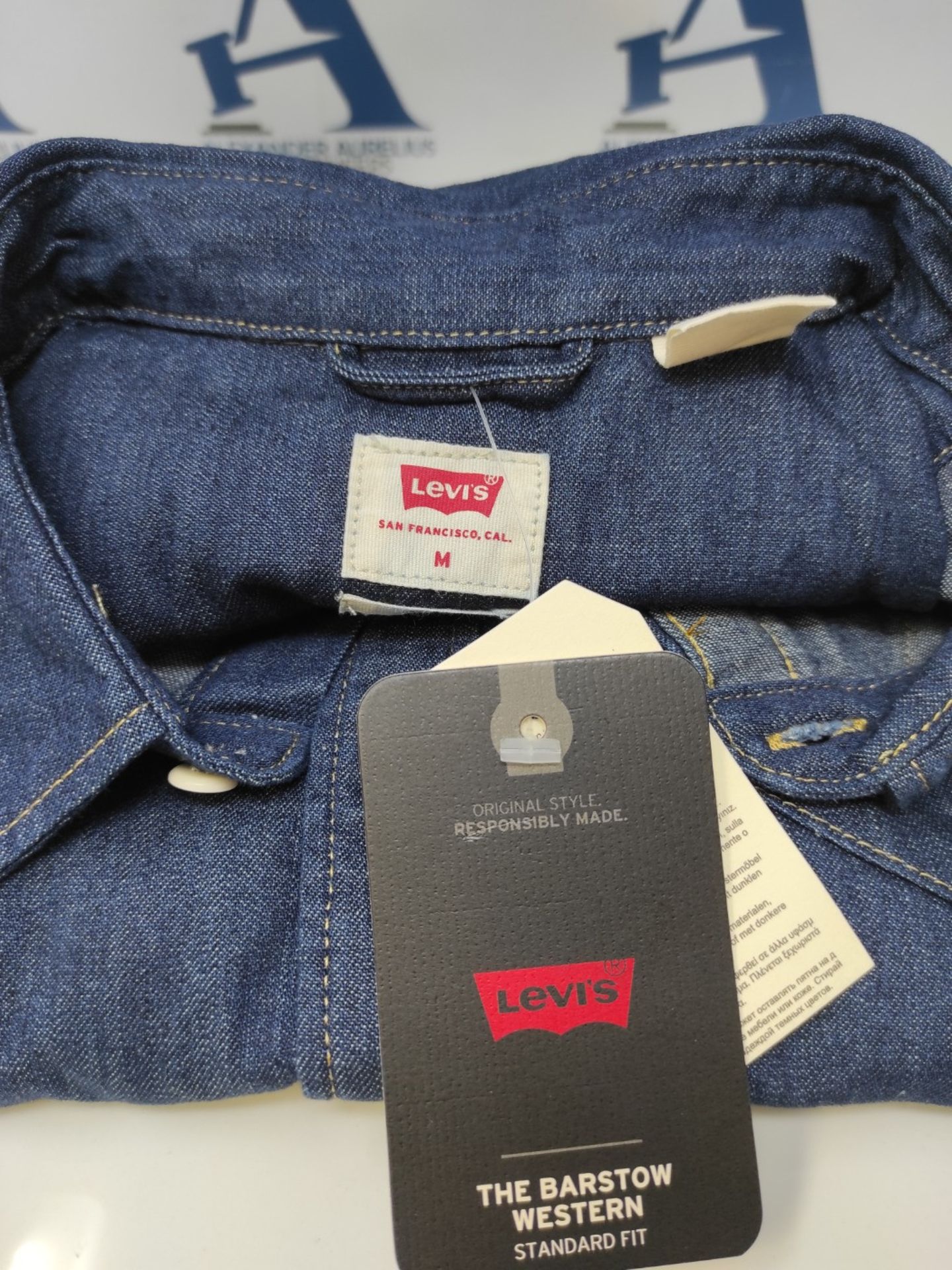 RRP £55.00 Levi's Barstow Western Standard Shirt, Indigo Rinse, Size M Men - Image 3 of 3