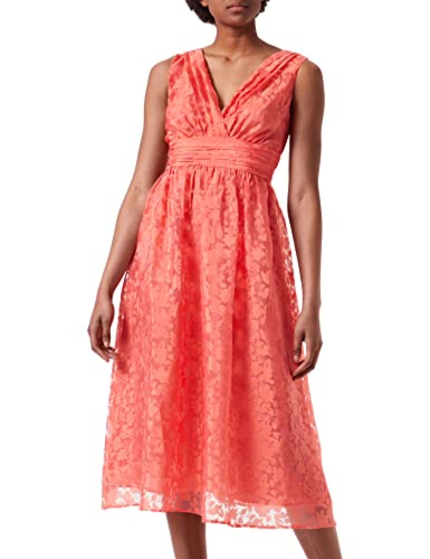RRP £76.00 ESPRIT Collection Women's 042eo1e338 Dress, Coral Orange, 34 EU