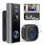 RRP £69.00 Ankway 2.4GHz WiFi video doorbell with camera - 2K FHD adjustable doorbell with chime,