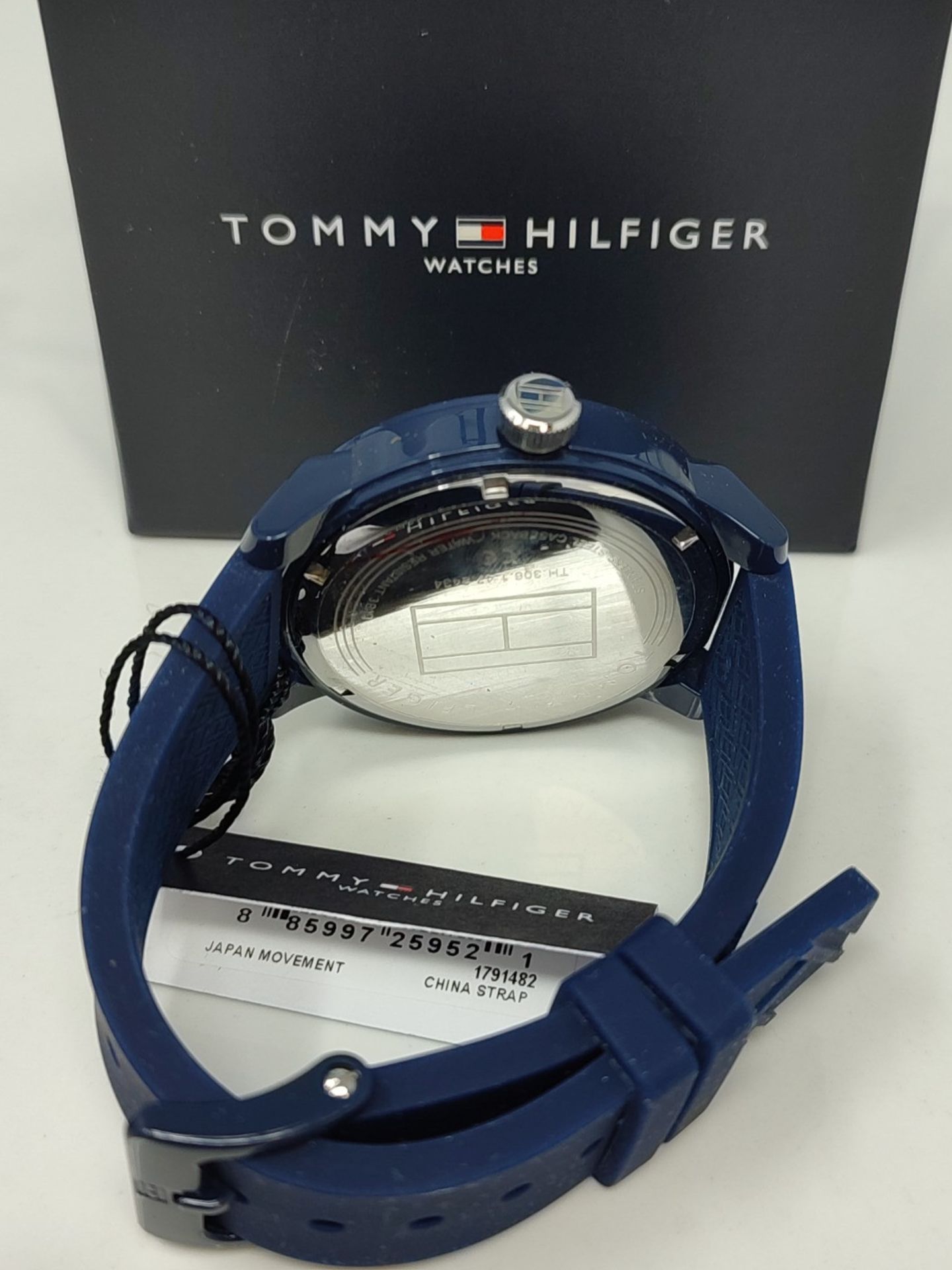 RRP £98.00 Tommy Hilfiger Men's Analog Quartz Watch with Blue Silicone Strap - 1791482 - Bild 3 aus 3